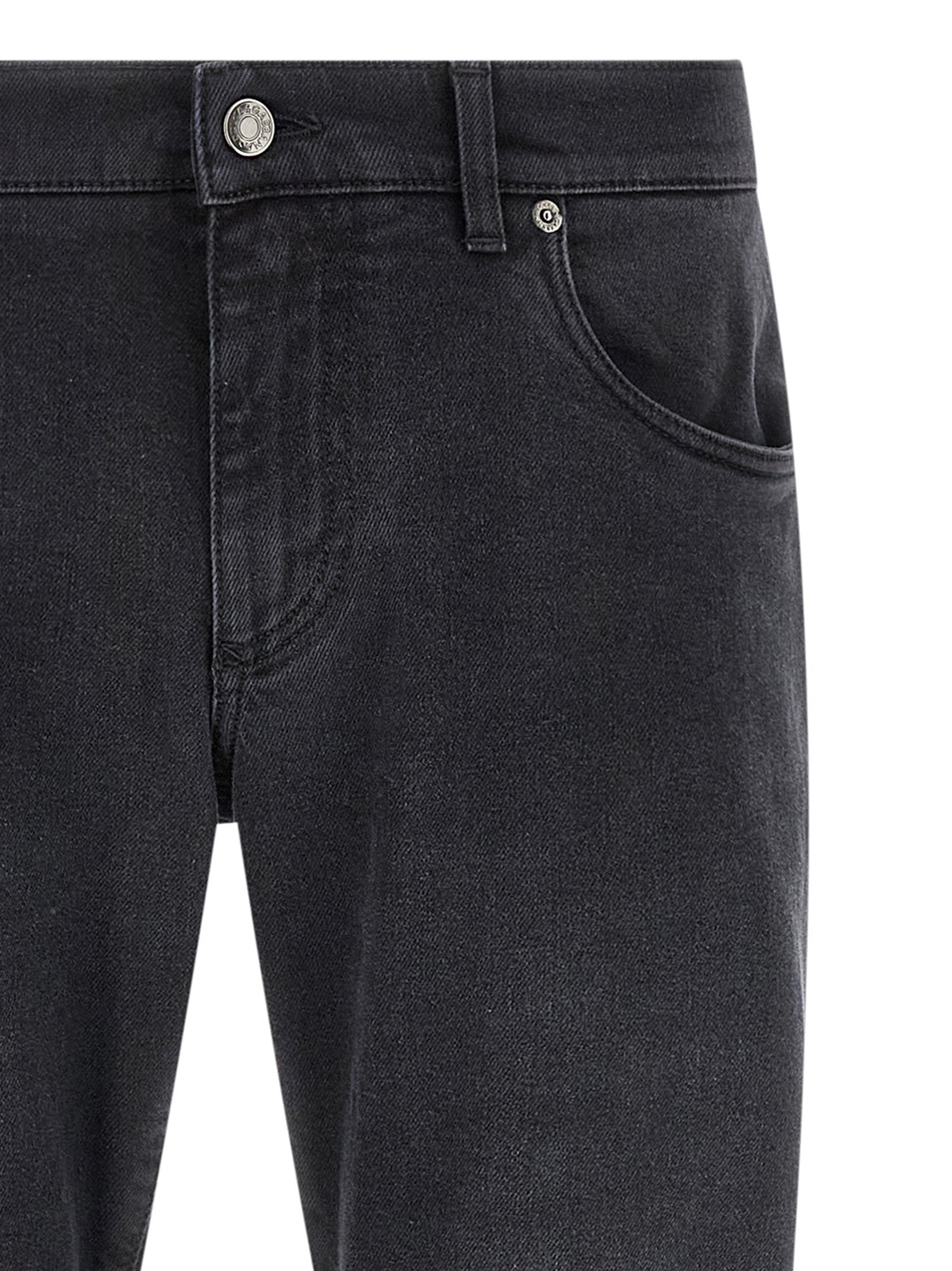 Dolce & Gabbana Schwarze Baumwoll-Jeans mit geradem Bein