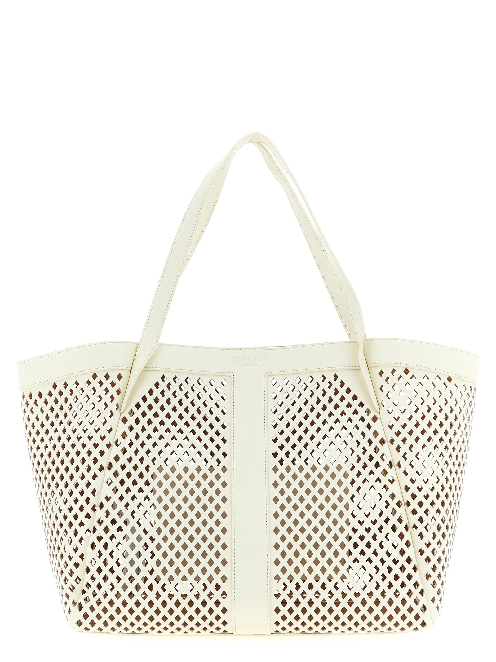 Twinset Weiße Leder-Tote-Bag