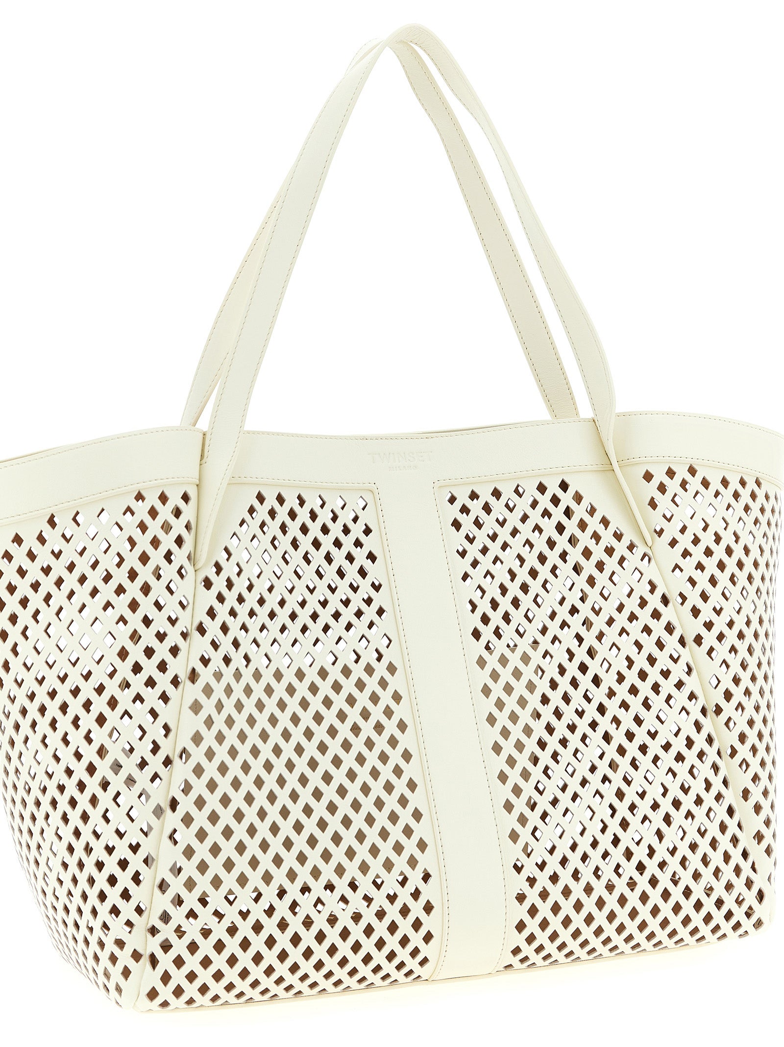 Twinset Weiße Leder-Tote-Bag