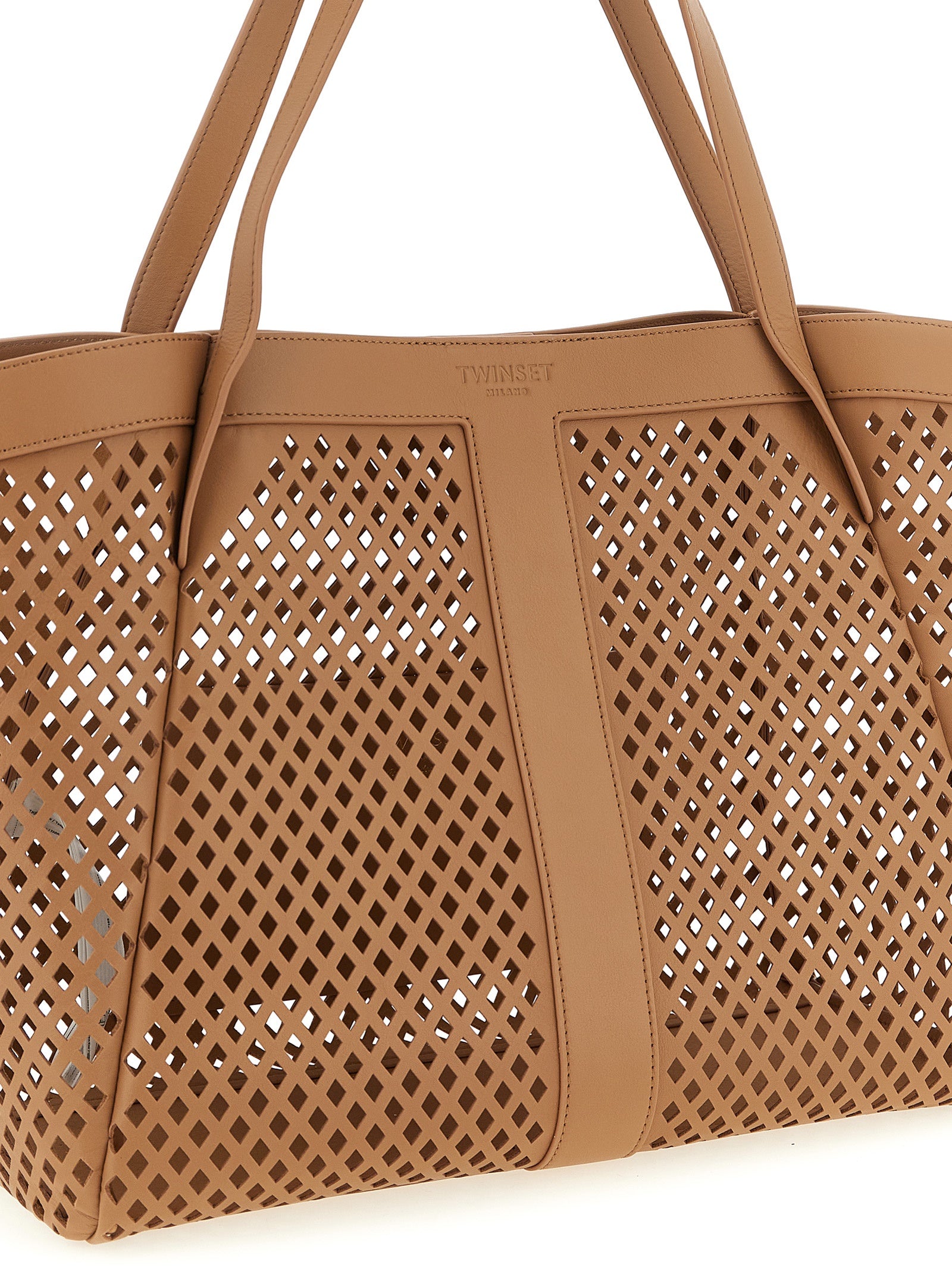 Twinset Braun Polyethylen Frauen Umhängetasche