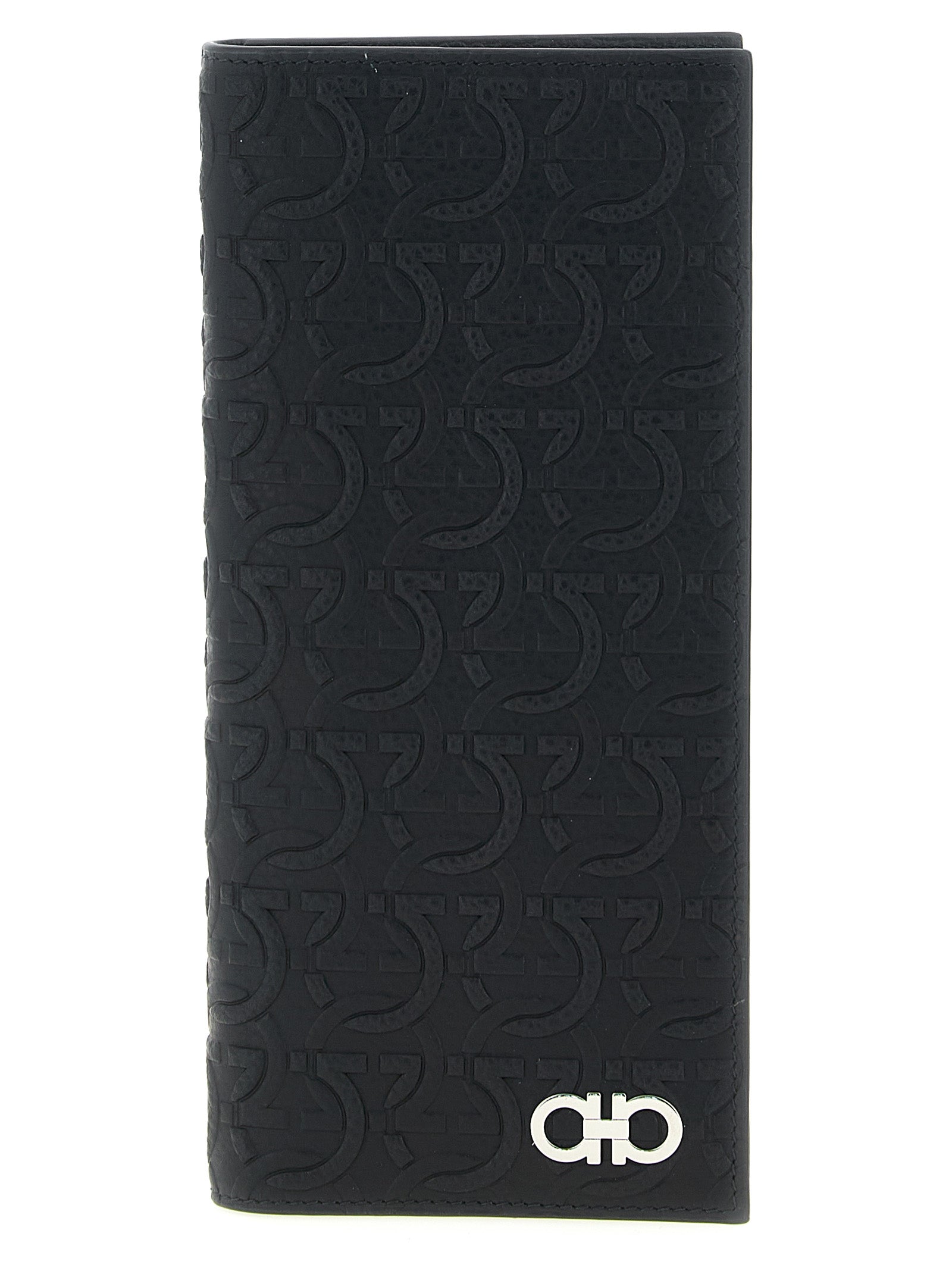 Ferragamo Schwarzes Kalbsleder Portemonnaie