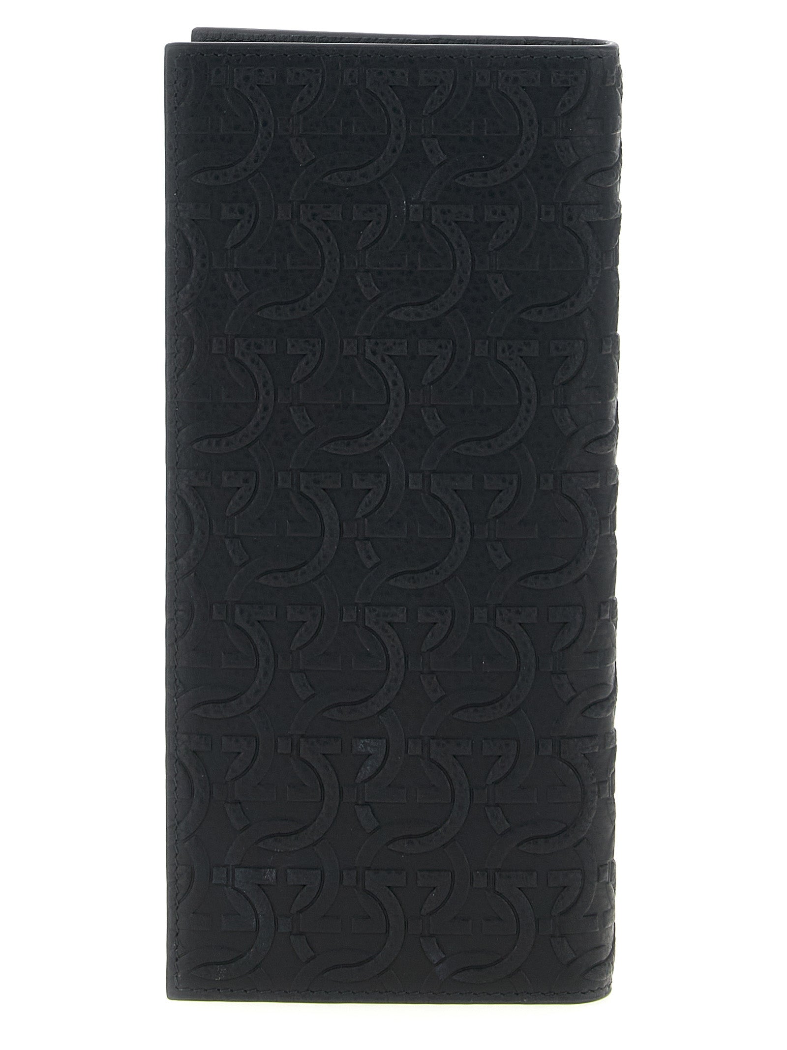 Ferragamo Schwarzes Kalbsleder Portemonnaie