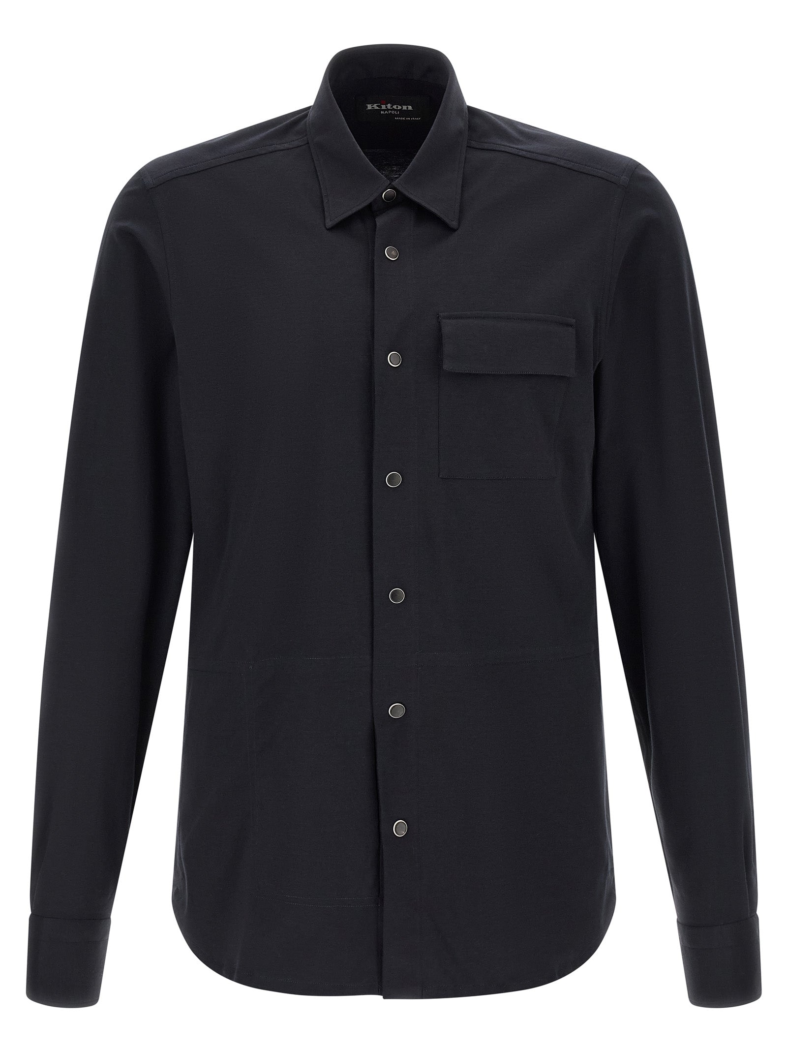 Kiton Blaue Baumwollbluse