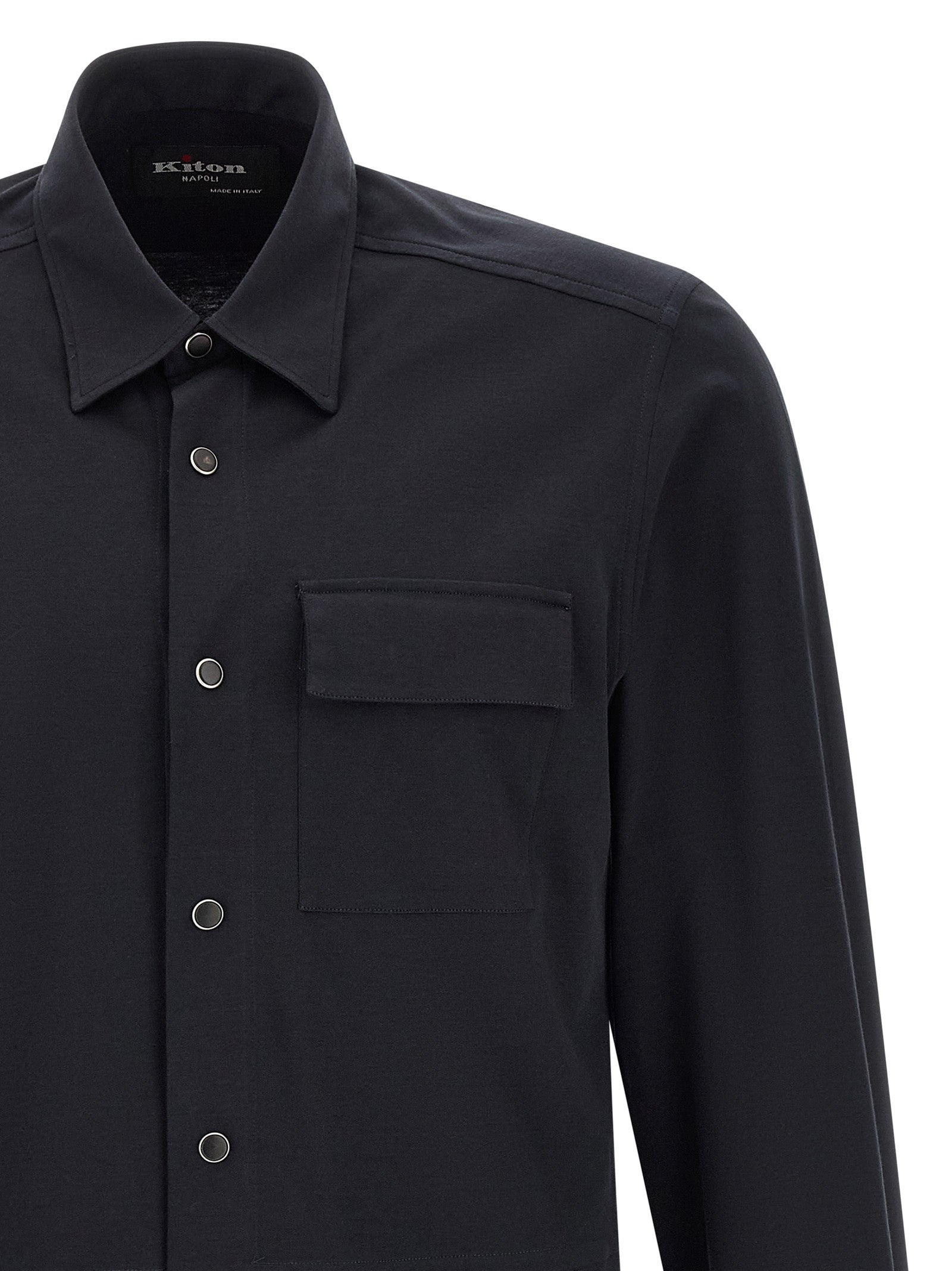 Kiton Blaue Baumwollbluse