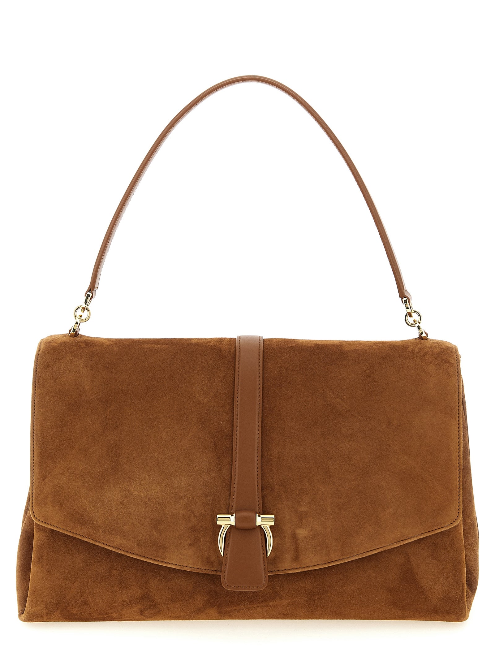 Ferragamo Braune Ziegenleder-Schultertasche
