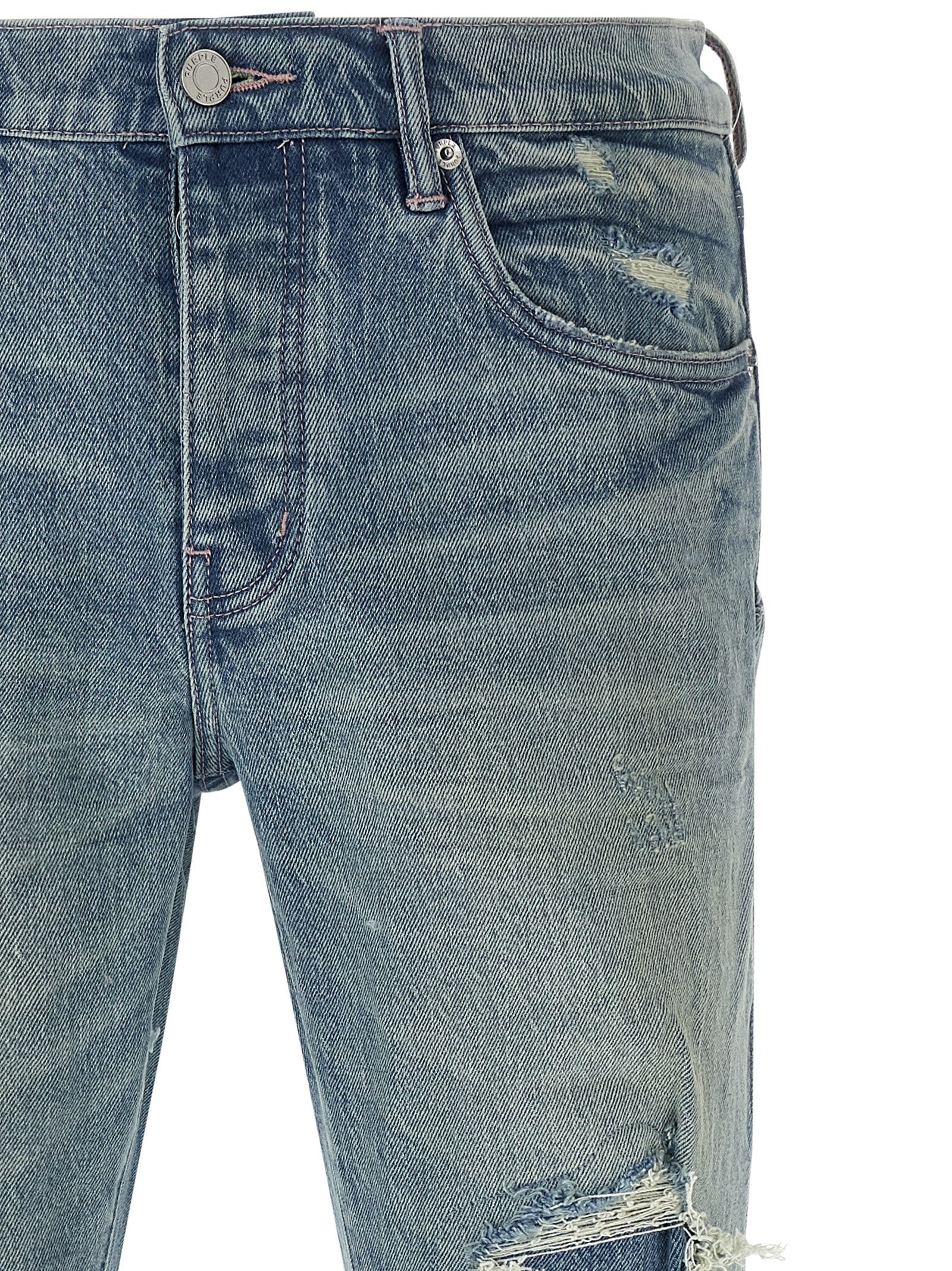 PURPLE Blaue Baumwoll-Skinny-Jeans