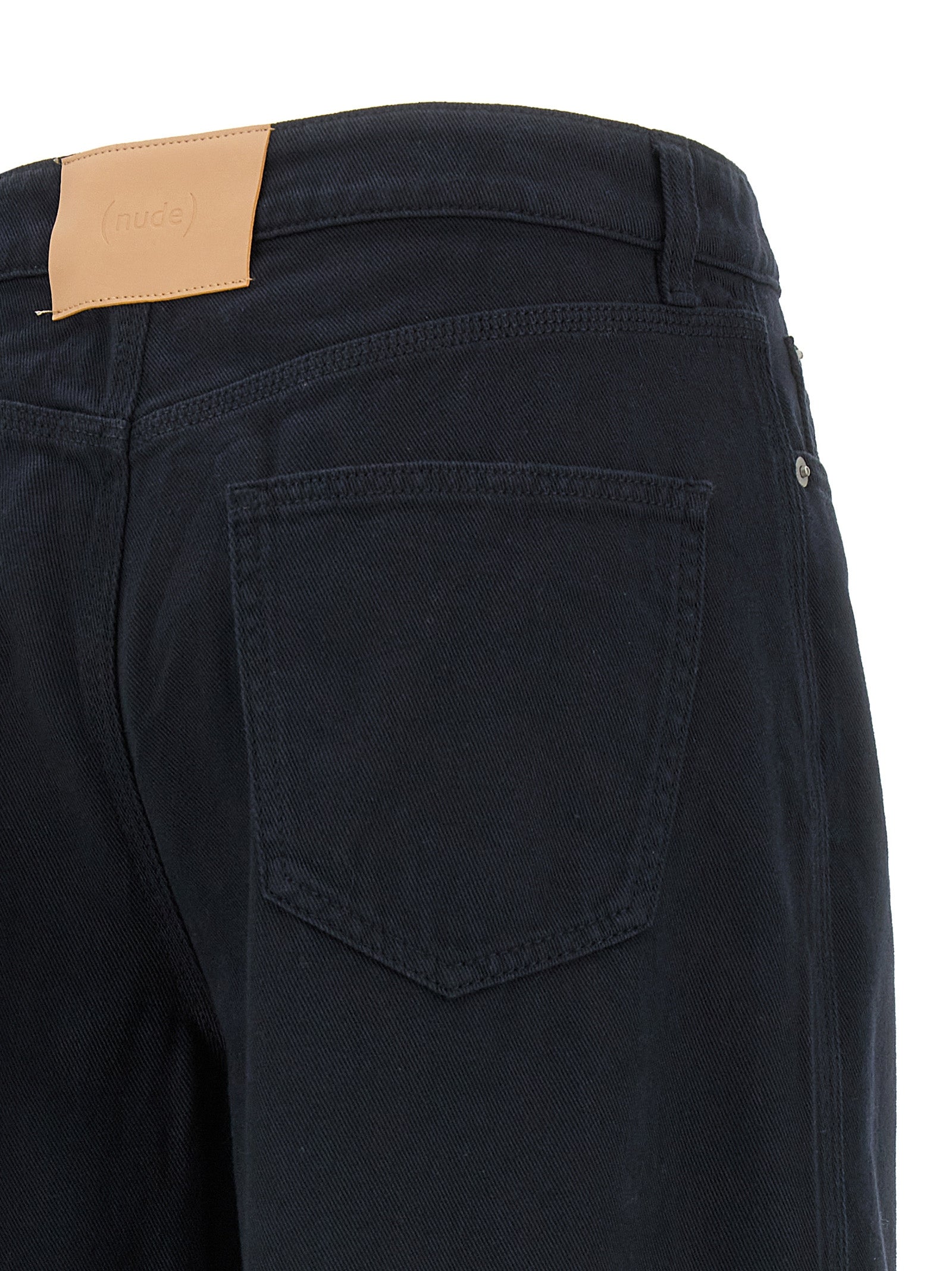 NUDE Blaue Baumwollhose