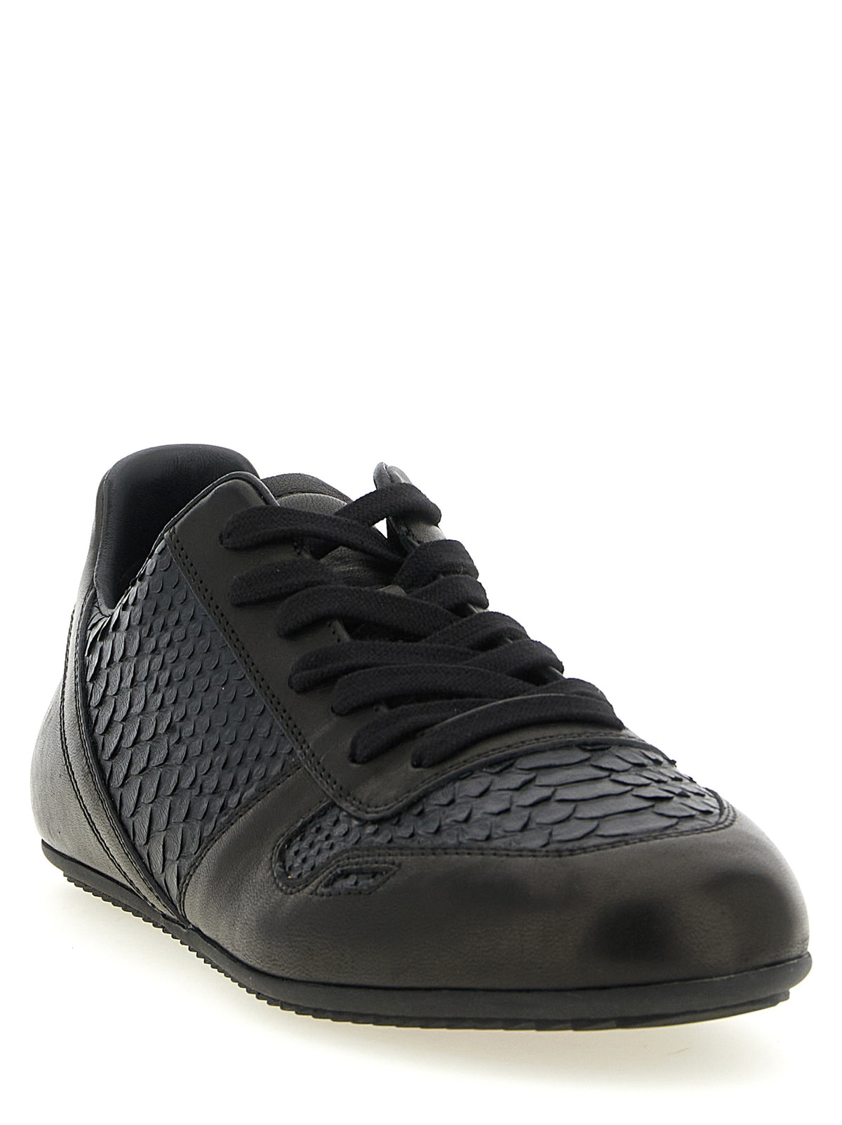Rick Owens Schwarze Sneaker aus Lammleder, Low-Top