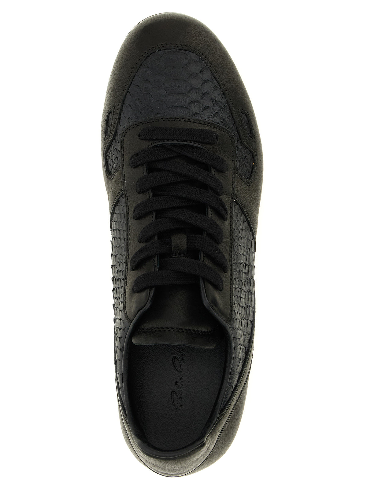 Rick Owens Schwarze Sneaker aus Lammleder, Low-Top