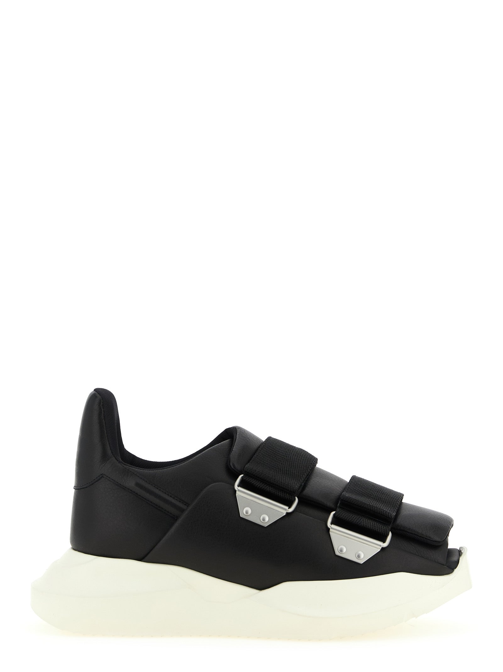 Rick Owens Schwarze Kalbsleder-Sneaker