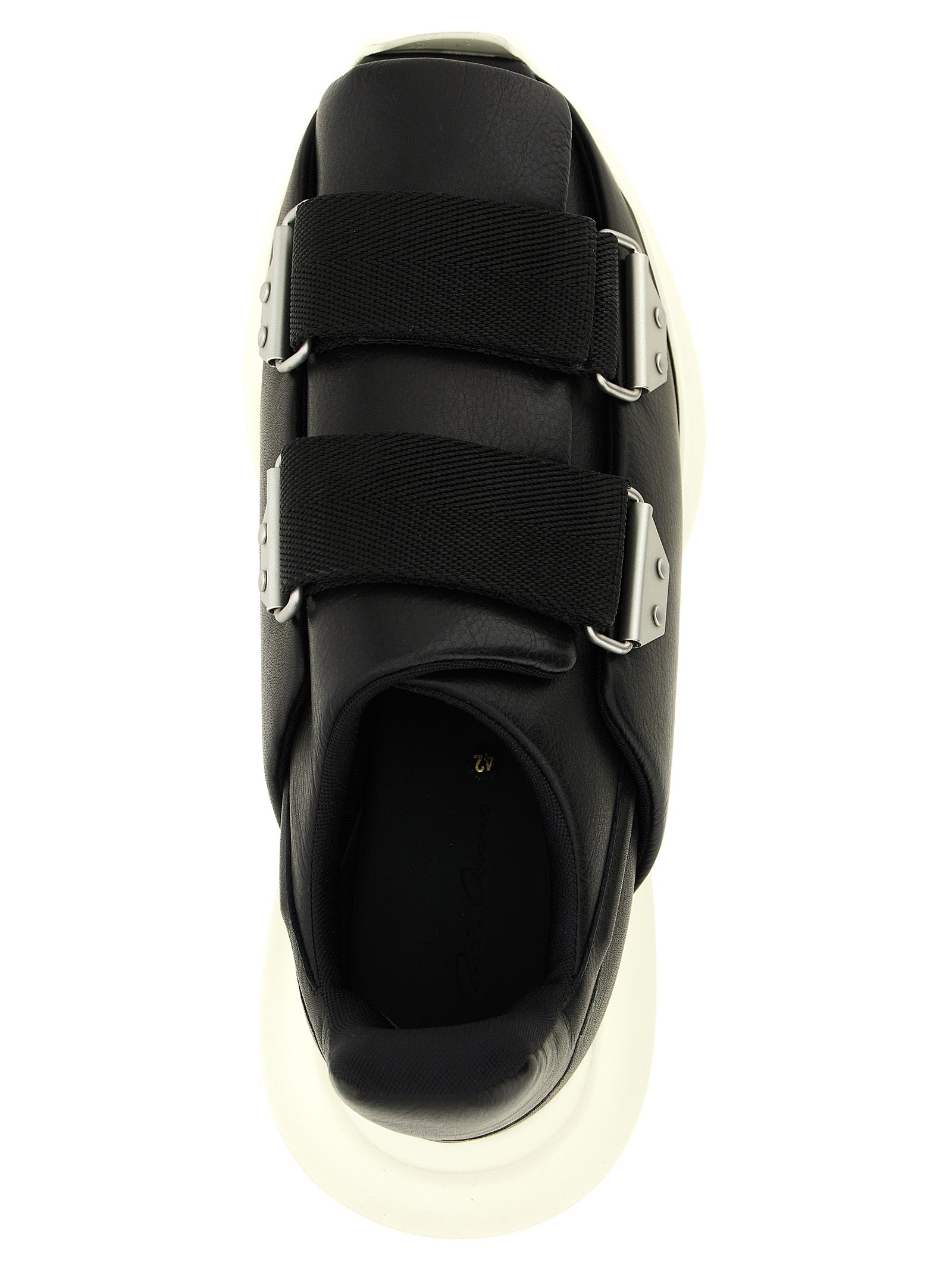 Rick Owens Schwarze Kalbsleder-Sneaker