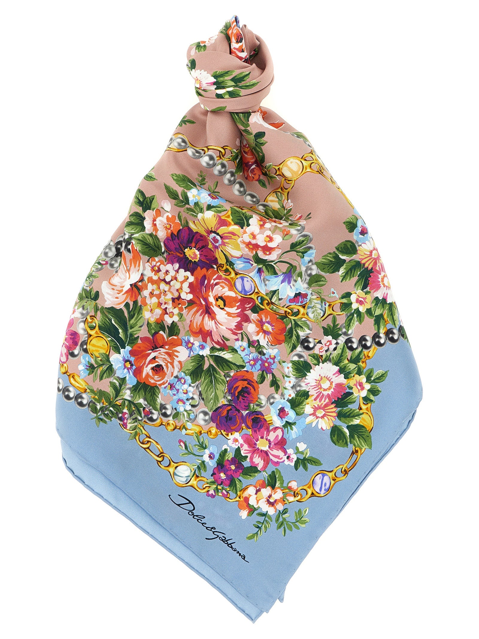 Dolce & Gabbana Blaues Seidenschal