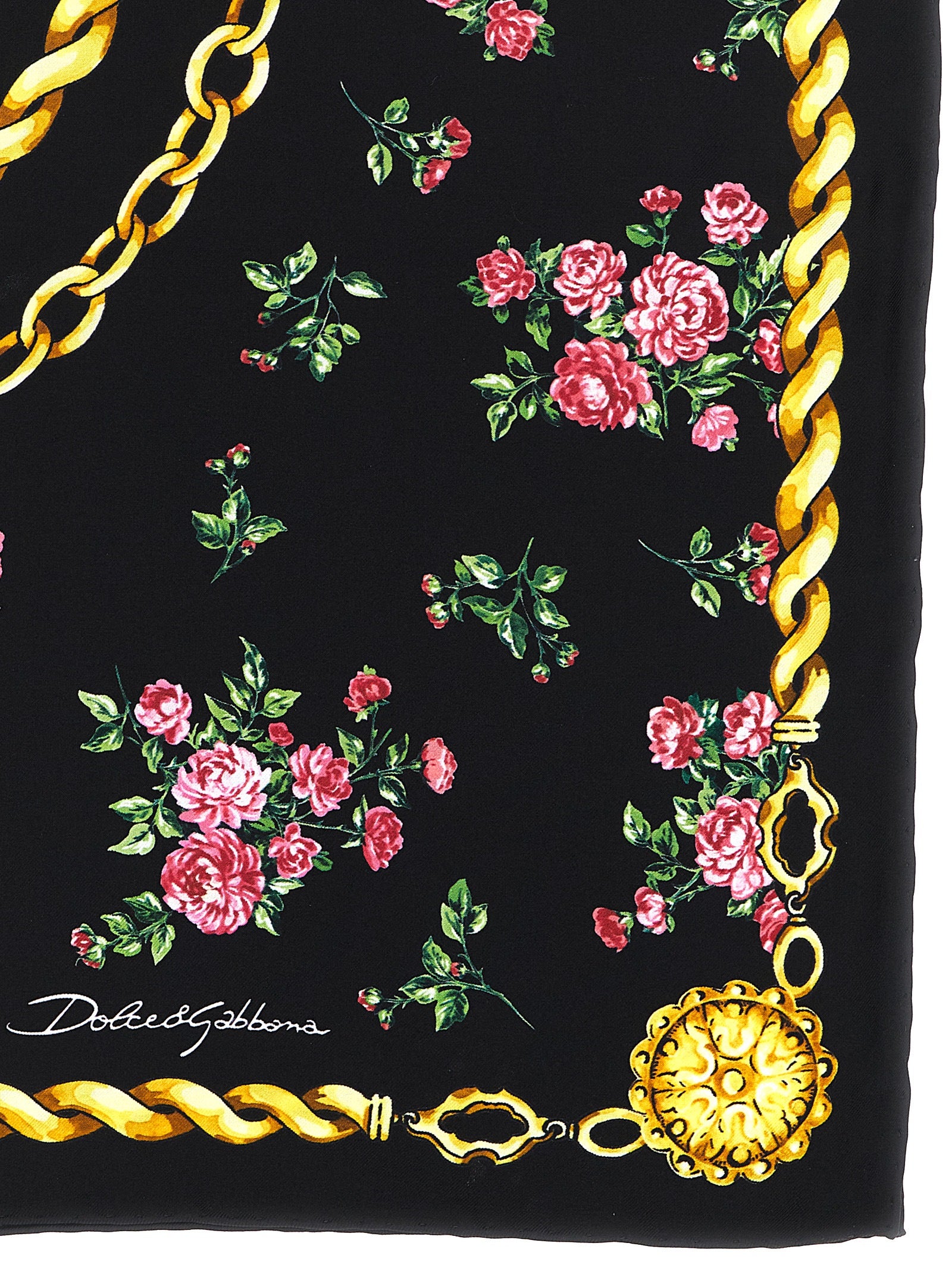 Dolce & Gabbana Schwarzer Seidenschal