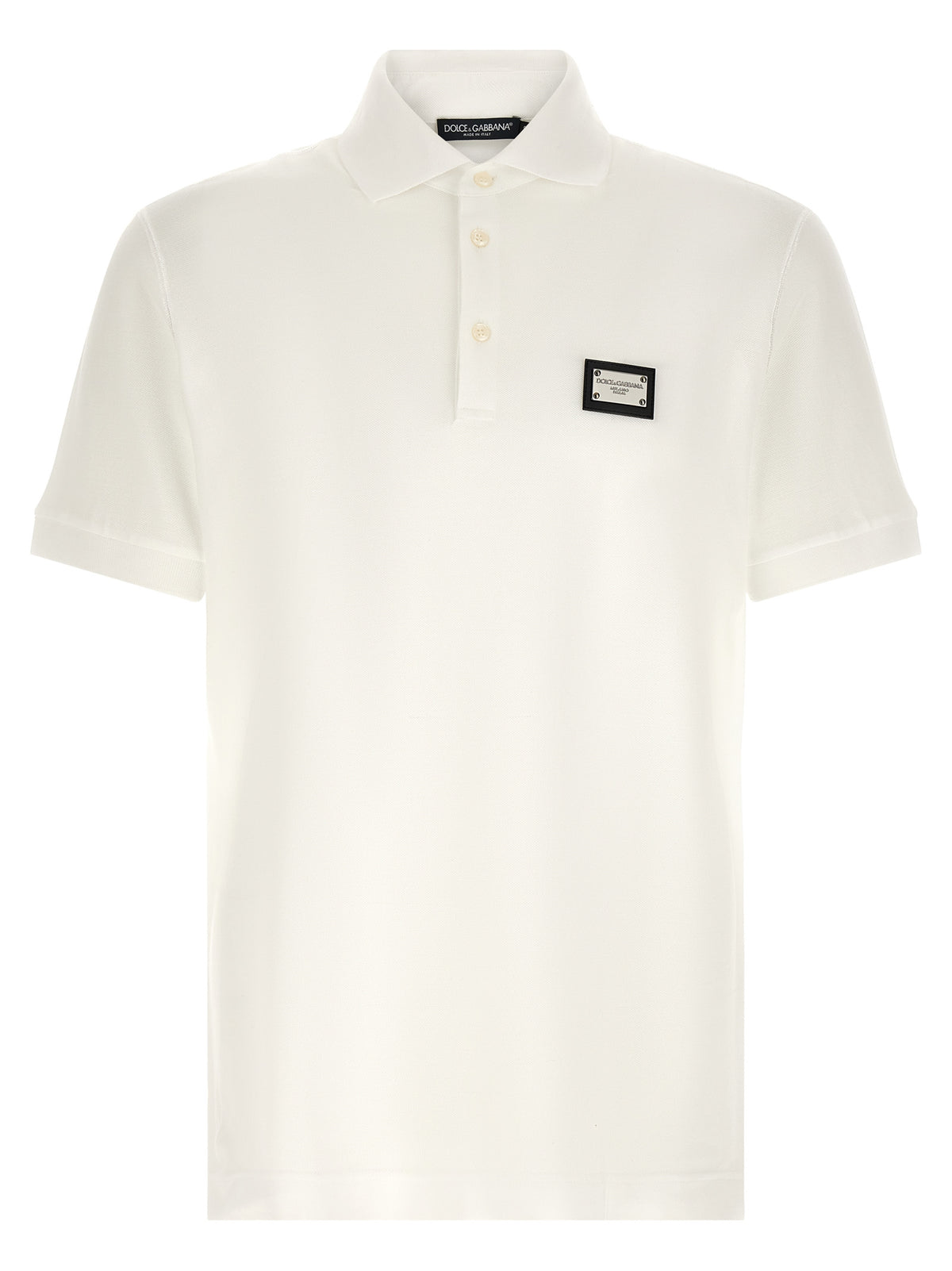 Dolce & Gabbana Weißes Poloshirt aus Baumwolle