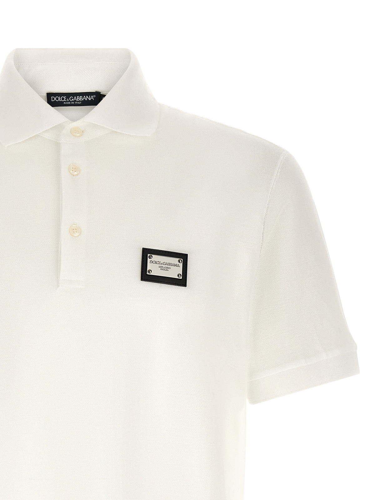Dolce & Gabbana Weißes Poloshirt aus Baumwolle