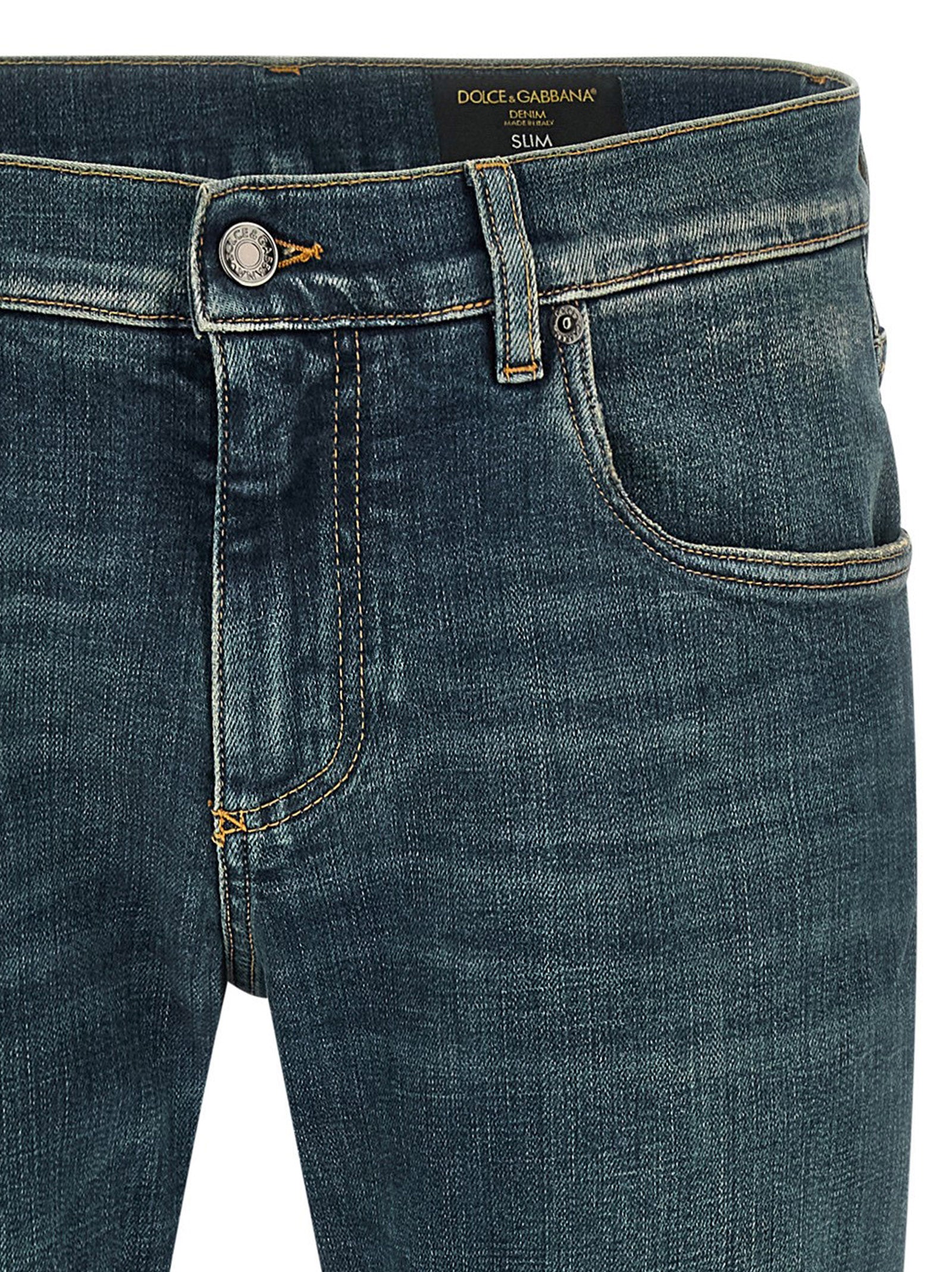 Dolce & Gabbana Blaue Baumwoll-Jeans im Slim Fit