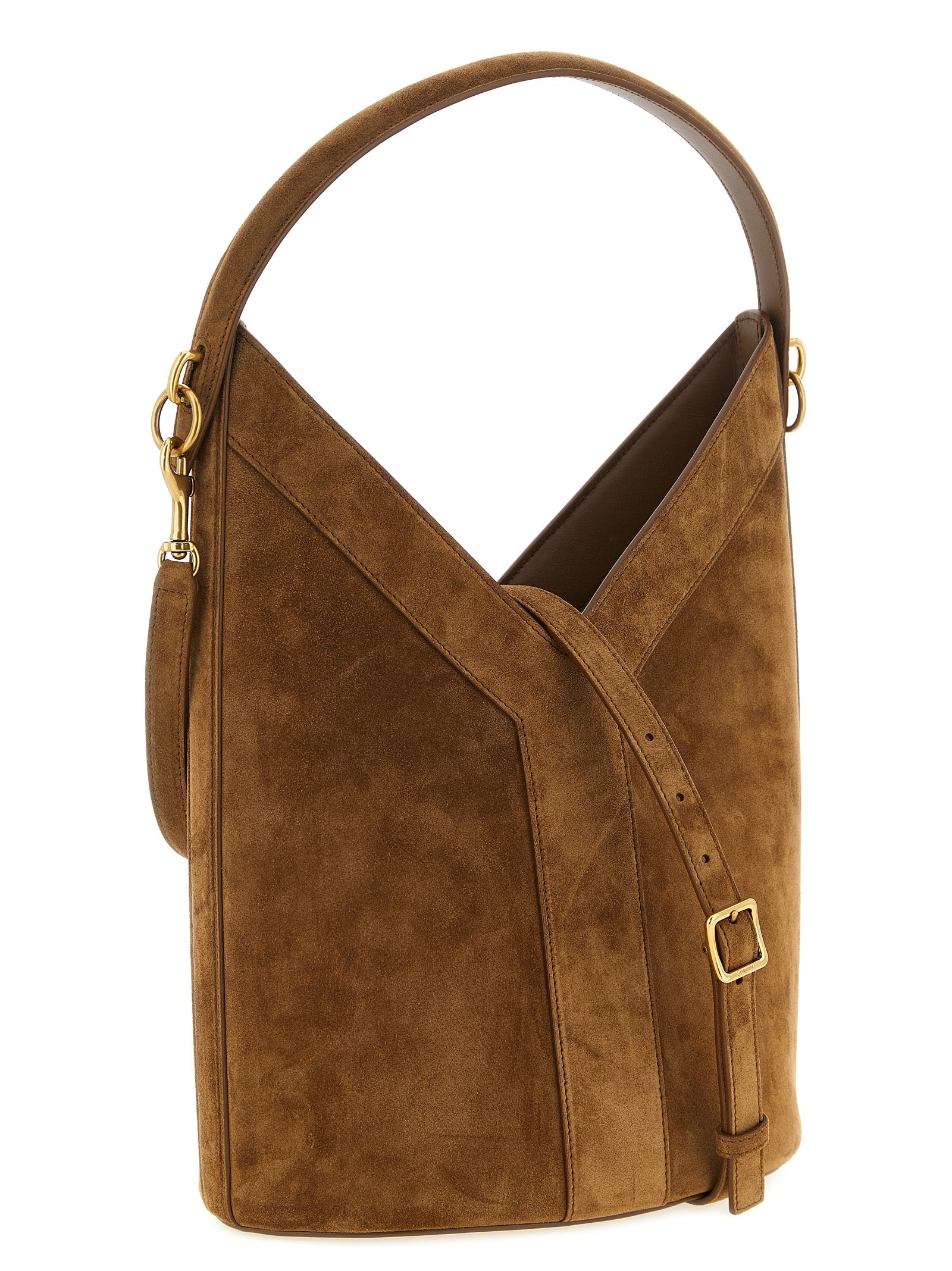 Saint Laurent Braunes Kalbsleder Damen Crossbody Tasche