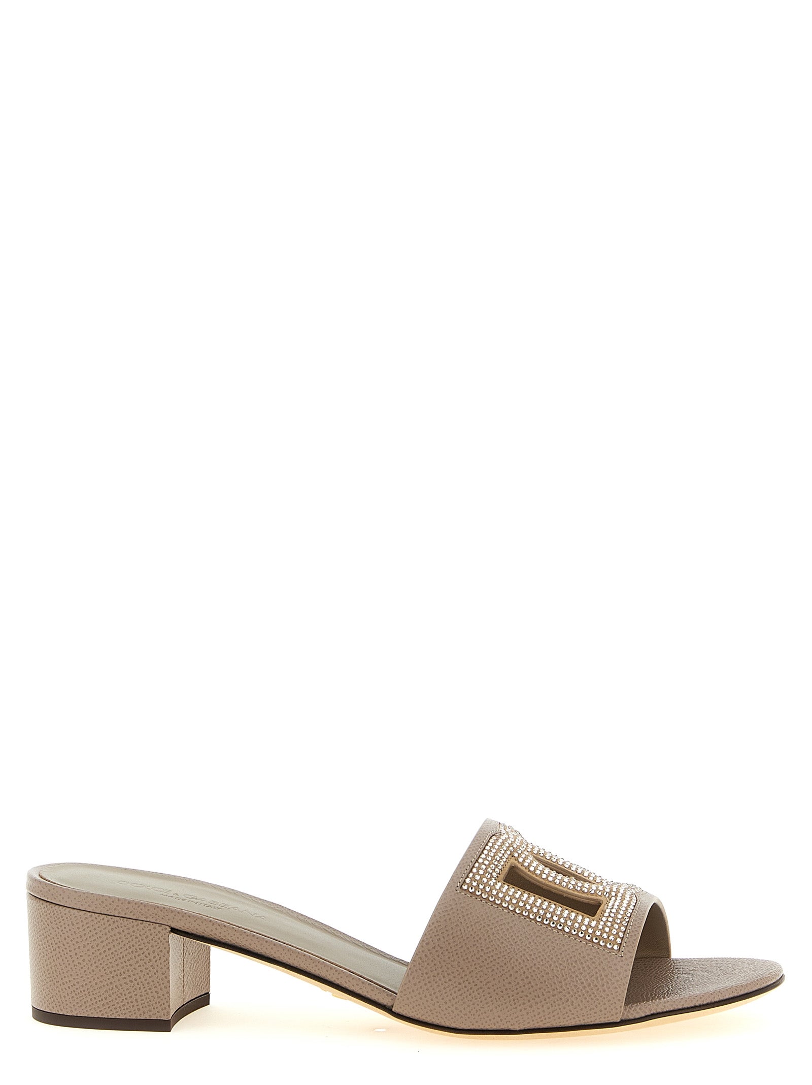 Dolce & Gabbana Graue Mules aus Kalbsleder