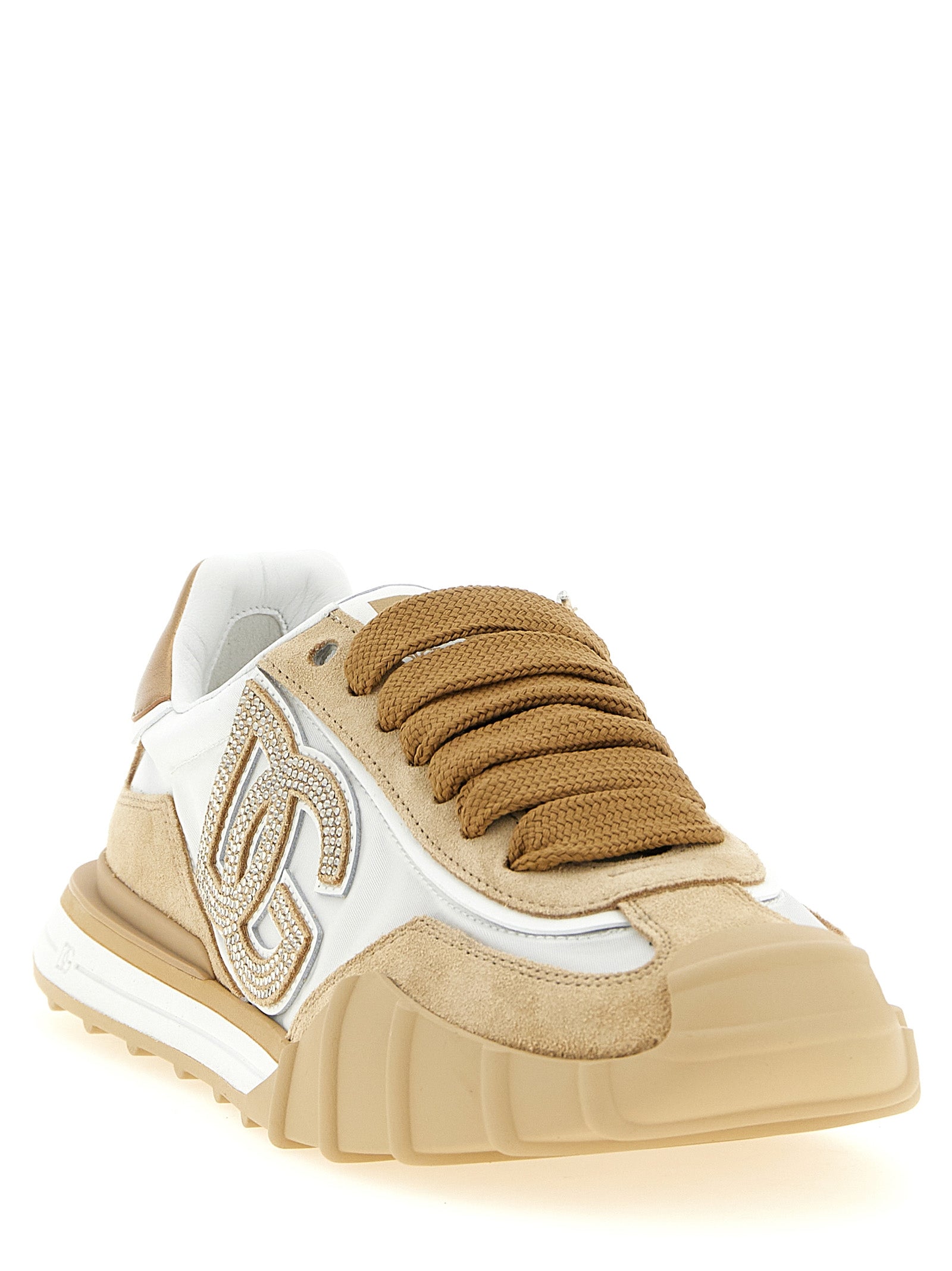 Dolce & Gabbana Beige Kalbsleder Sneaker