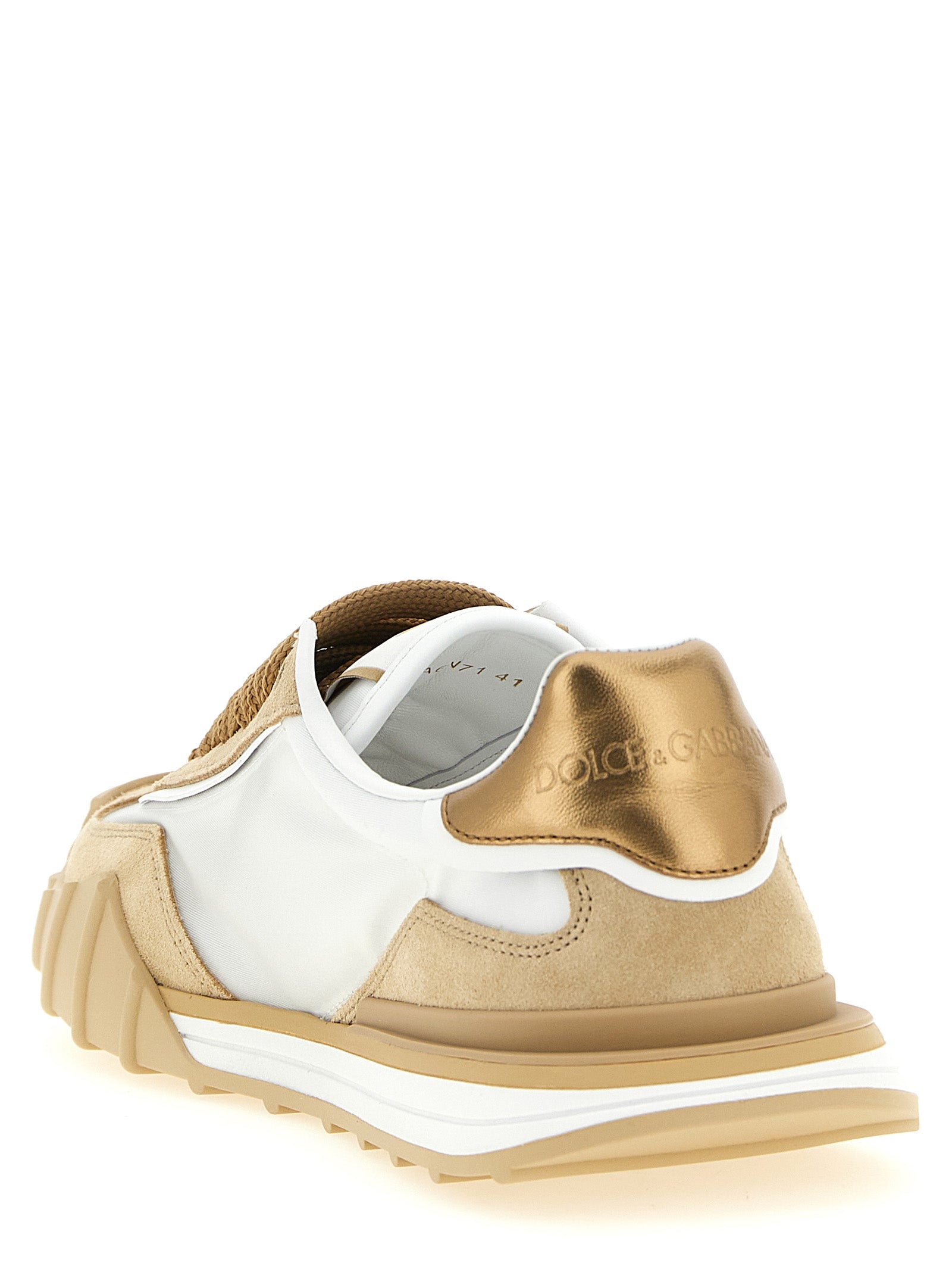 Dolce & Gabbana Beige Kalbsleder Sneaker