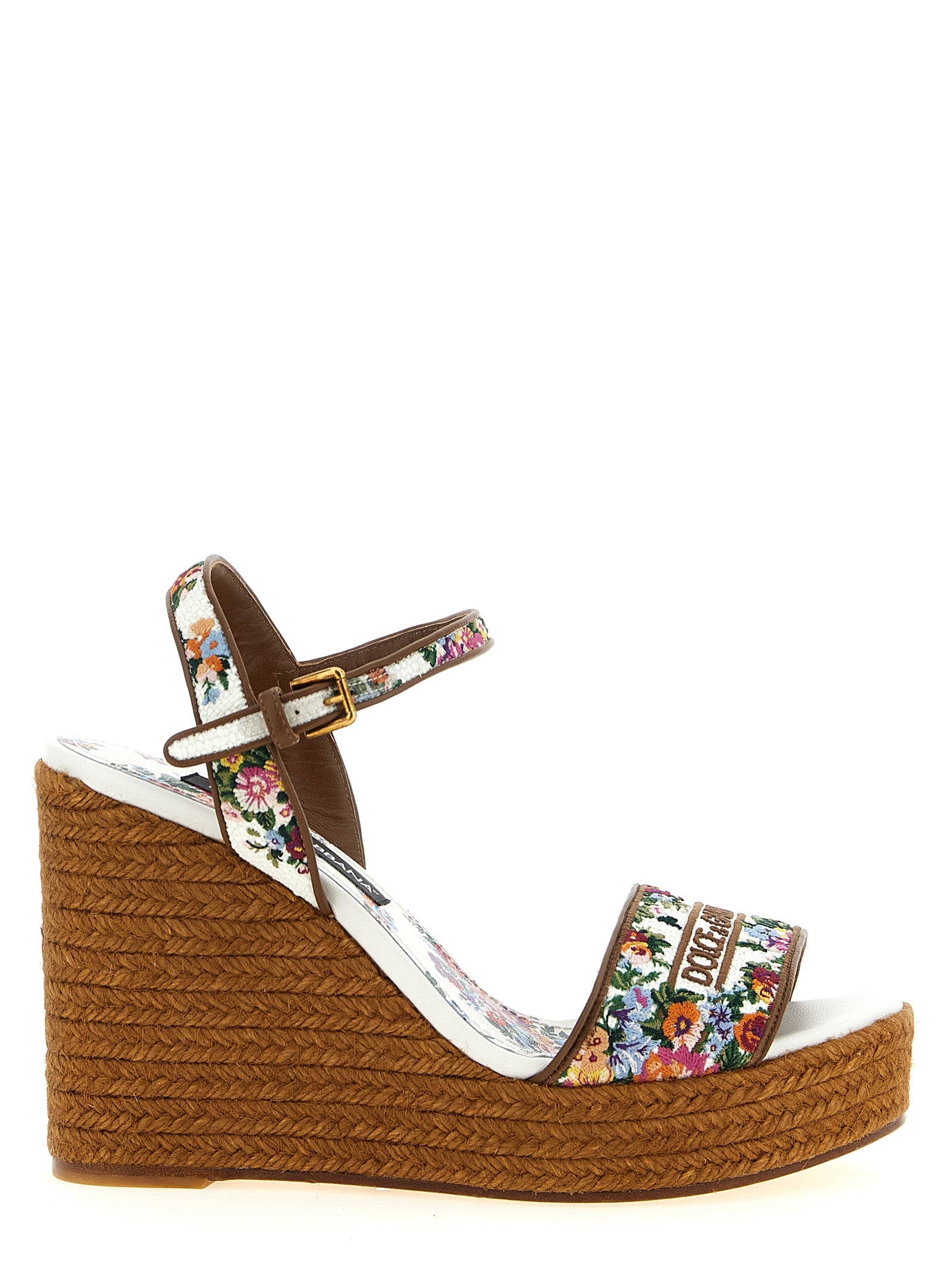 Dolce & Gabbana Keilabsatz-Sandalen aus Polyamid in Multicolor