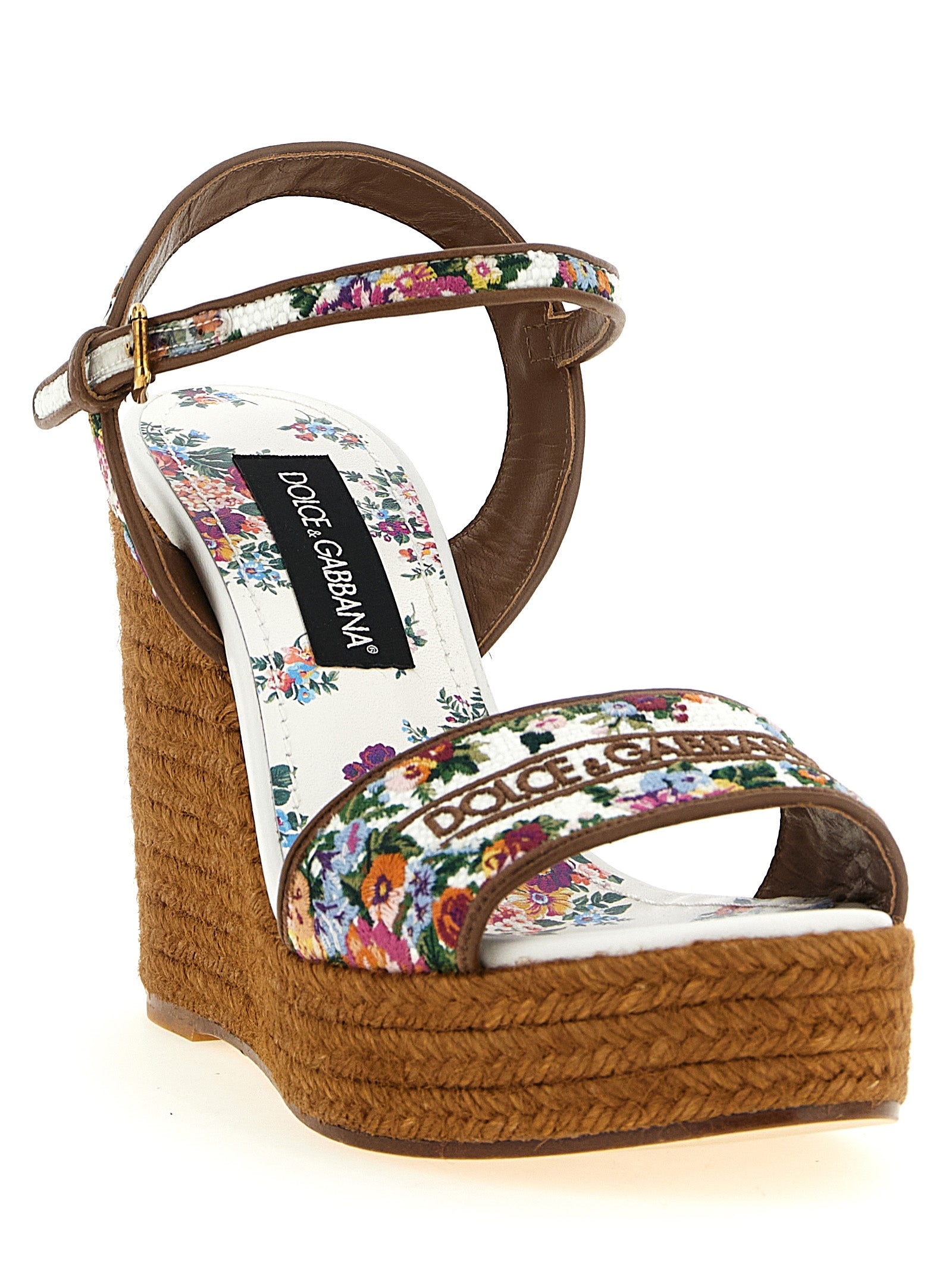 Dolce & Gabbana Keilabsatz-Sandalen aus Polyamid in Multicolor