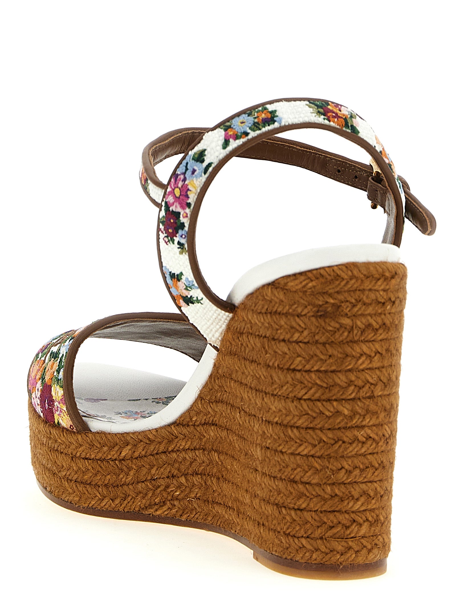 Dolce & Gabbana Keilabsatz-Sandalen aus Polyamid in Multicolor