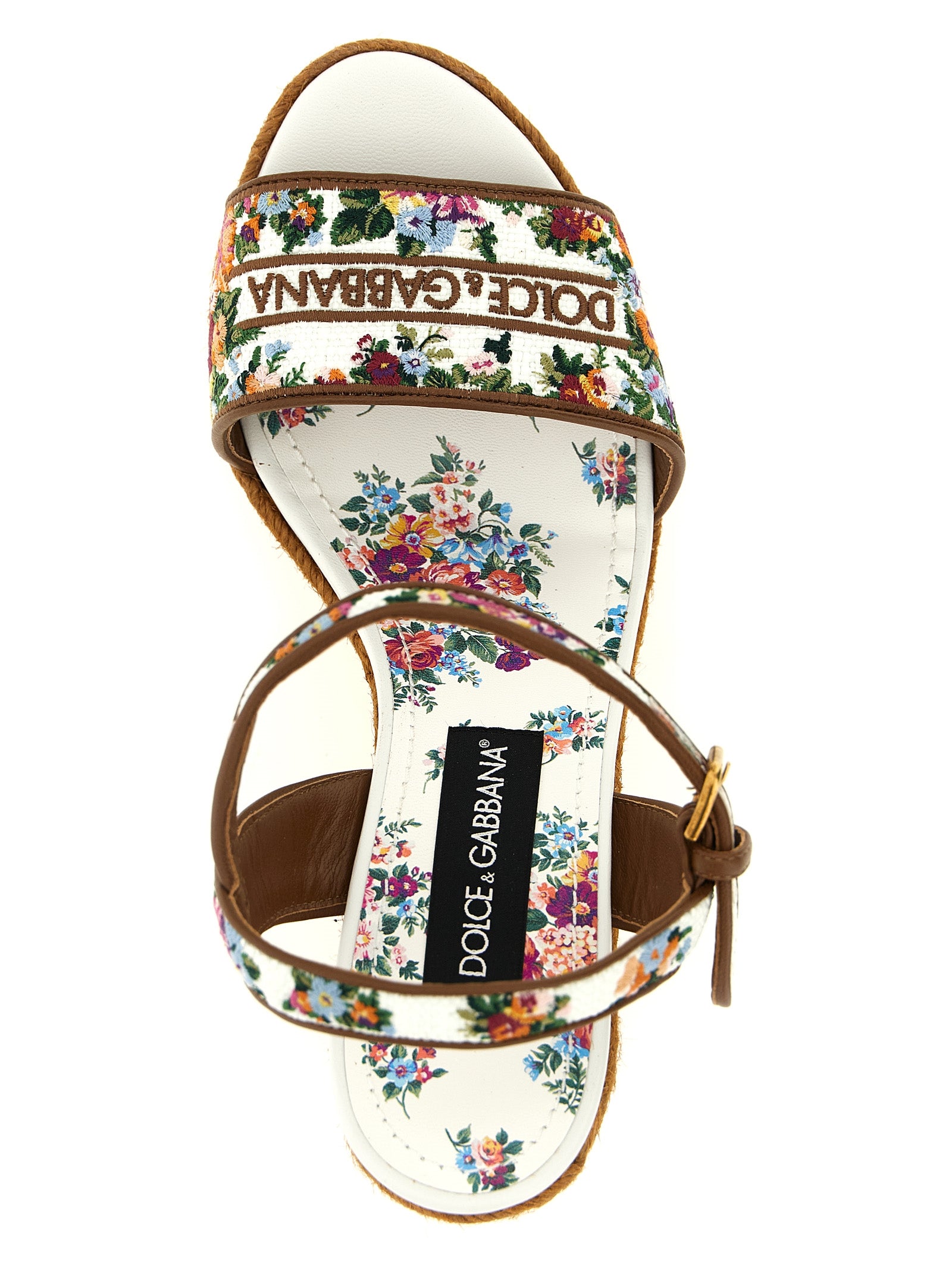 Dolce & Gabbana Keilabsatz-Sandalen aus Polyamid in Multicolor