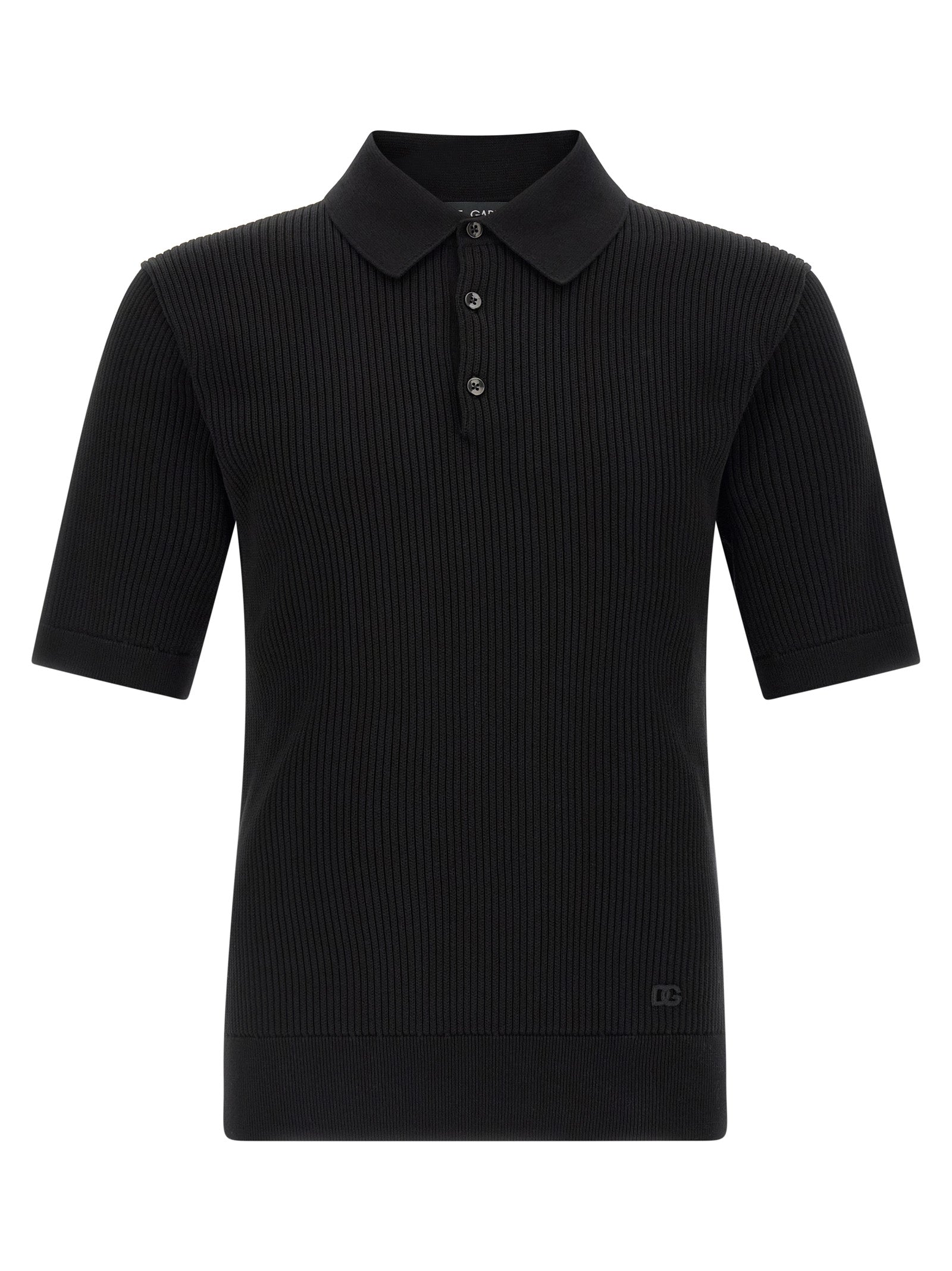 Dolce & Gabbana Schwarzes Baumwoll-Poloshirt