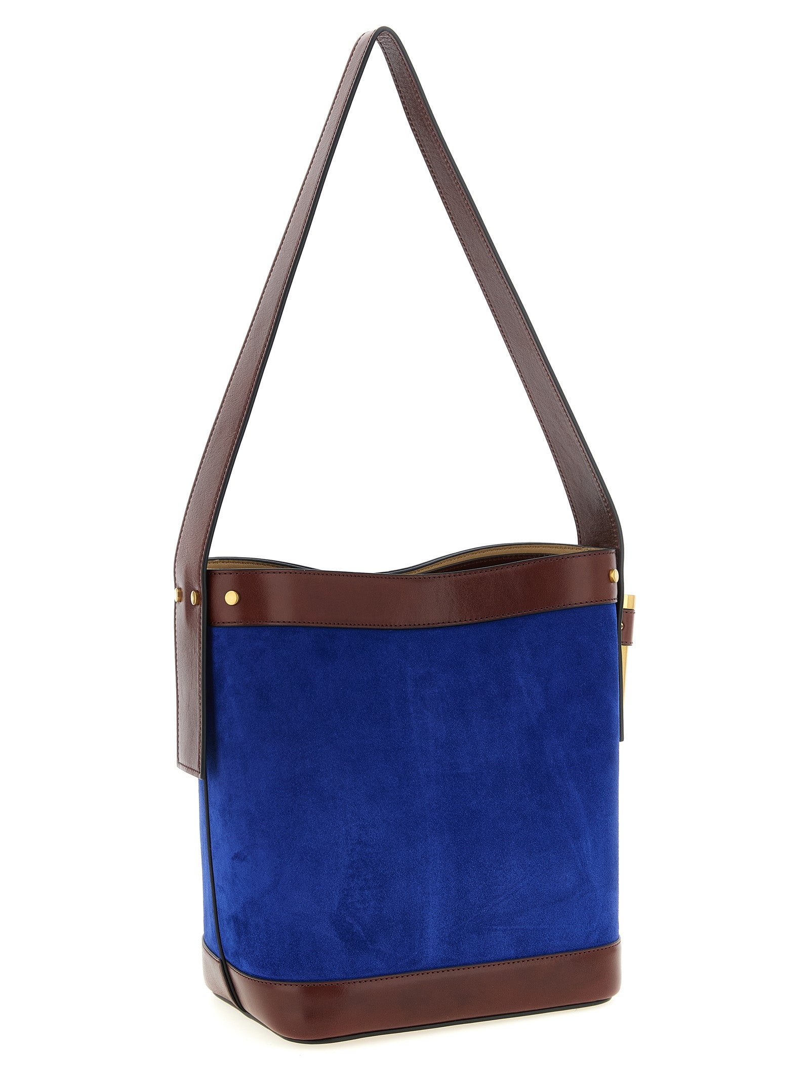 Versace Schultertasche aus blauem Kalbsleder