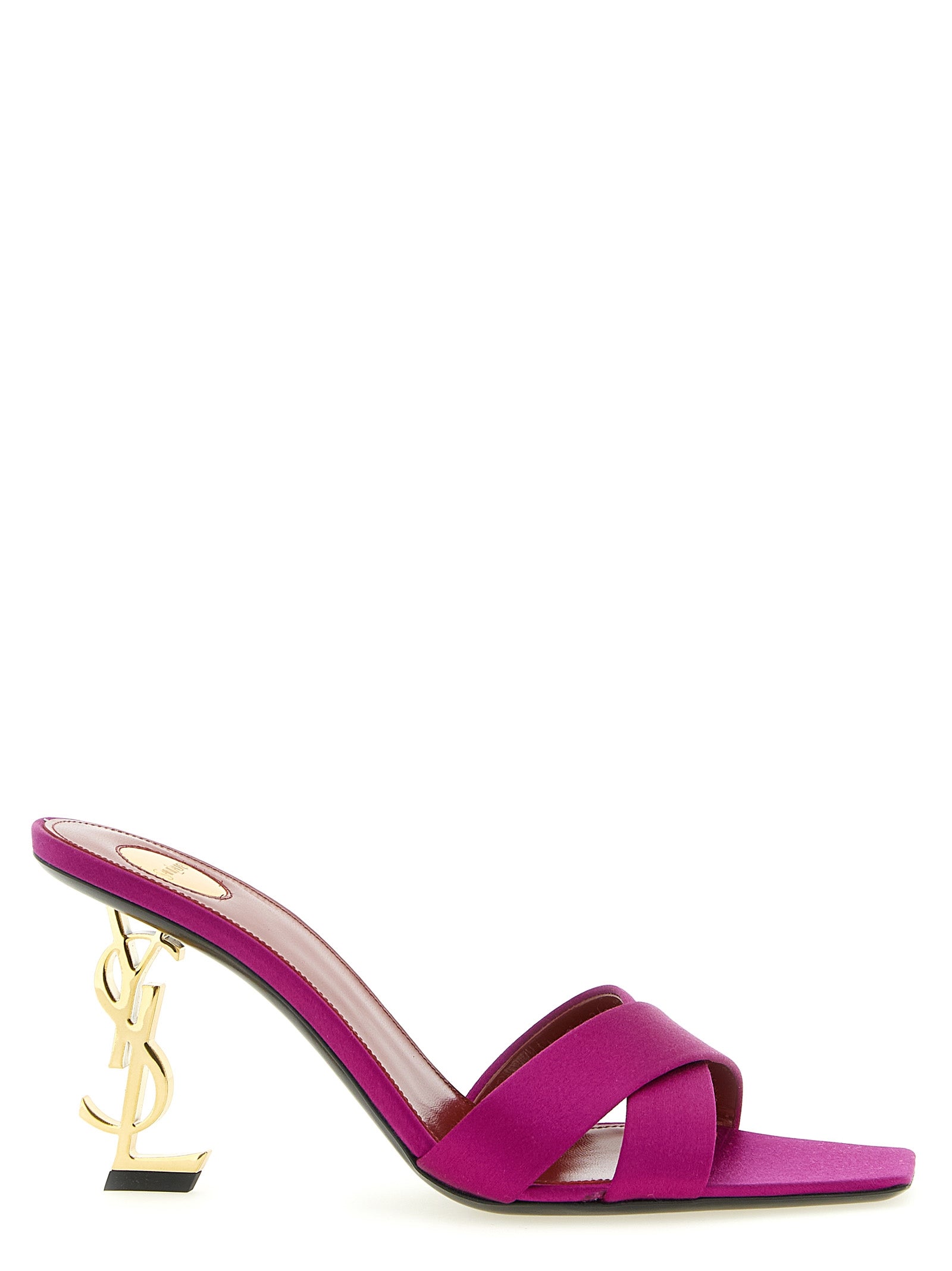 Saint Laurent Fuchsia Viskose Stiletto-Sandalen