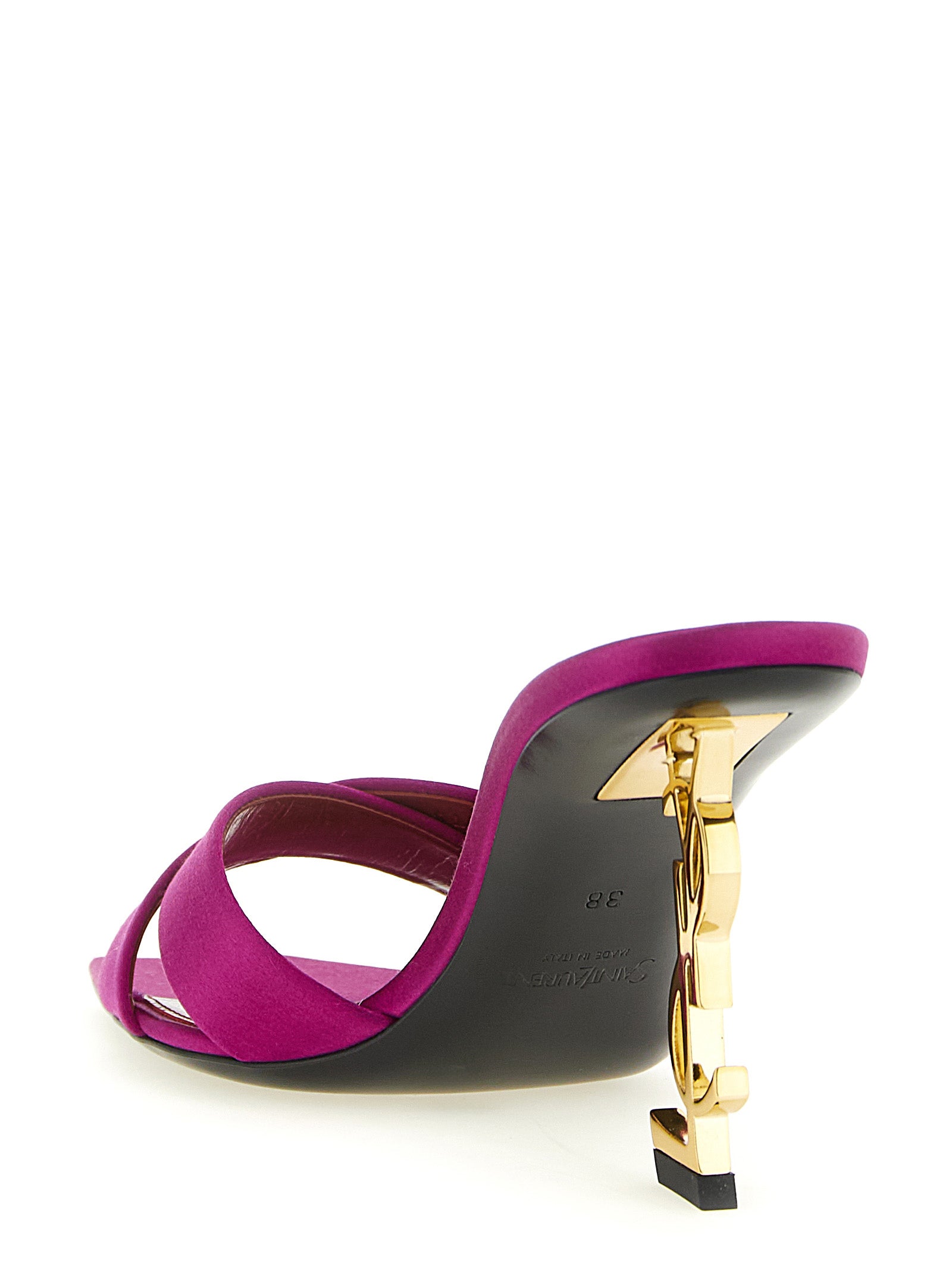 Saint Laurent Fuchsia Viskose Stiletto-Sandalen