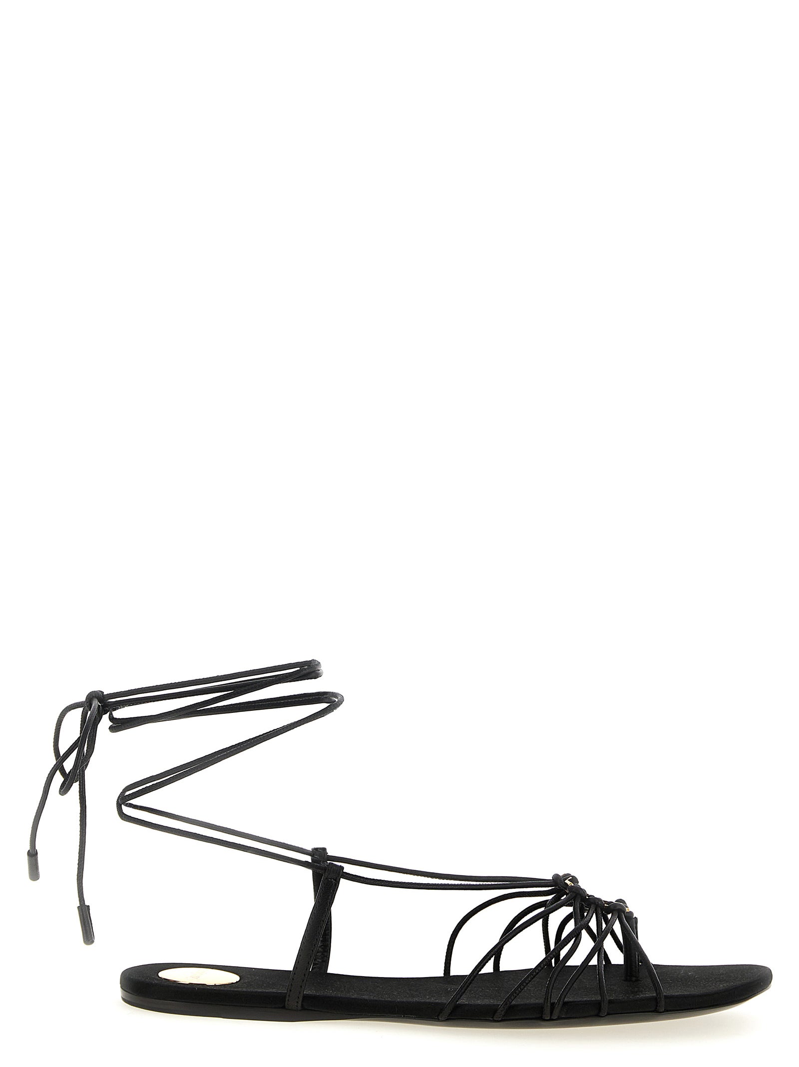 Saint Laurent Schwarze Lammleder-Sandalen