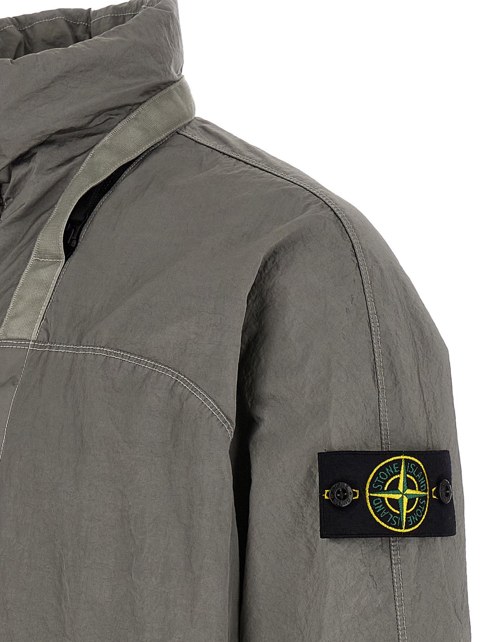 Stone Island Grauer Bomber aus Polyamid