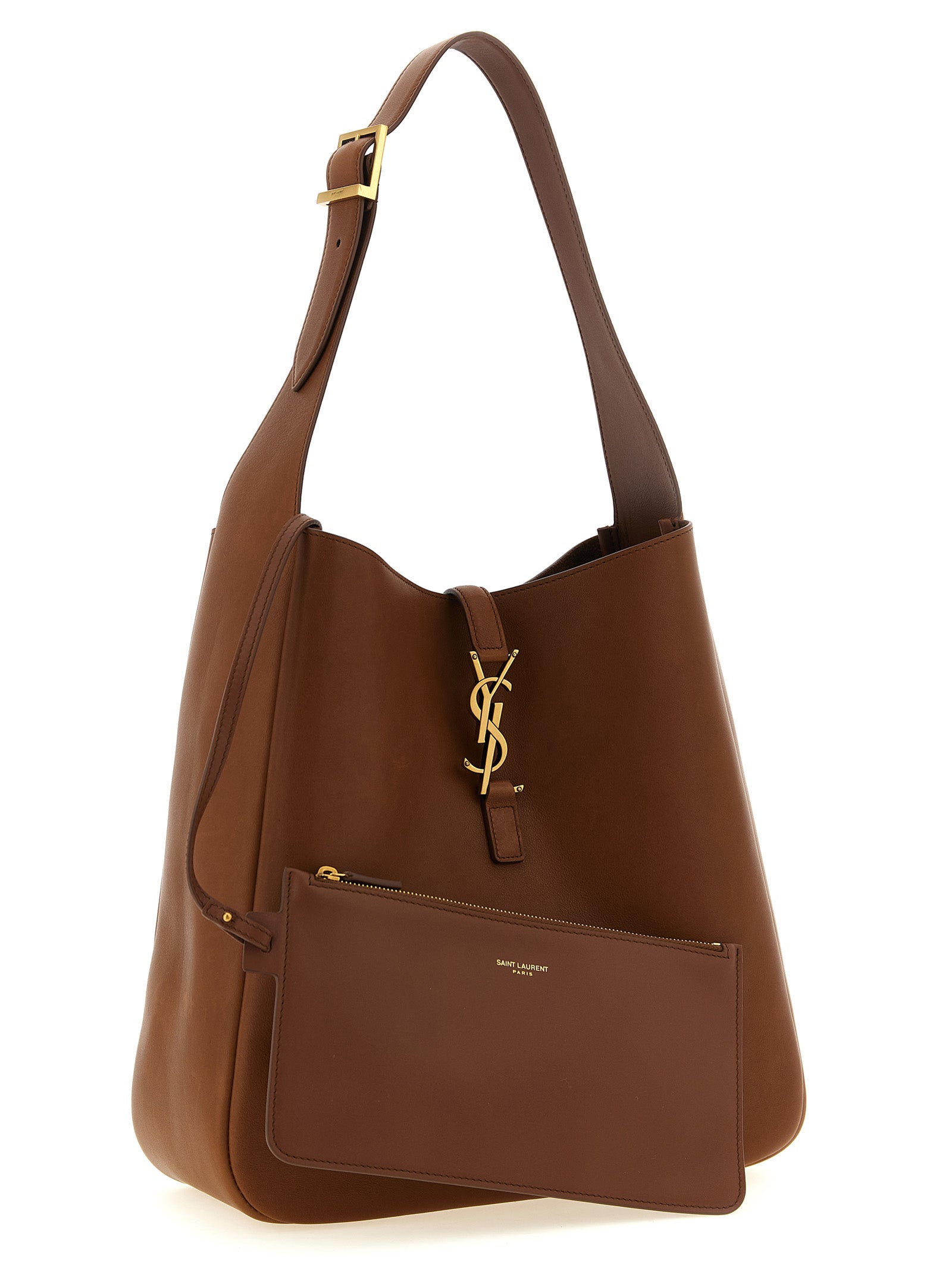 Saint Laurent Braunes Kalbsleder Damen Crossbody Tasche