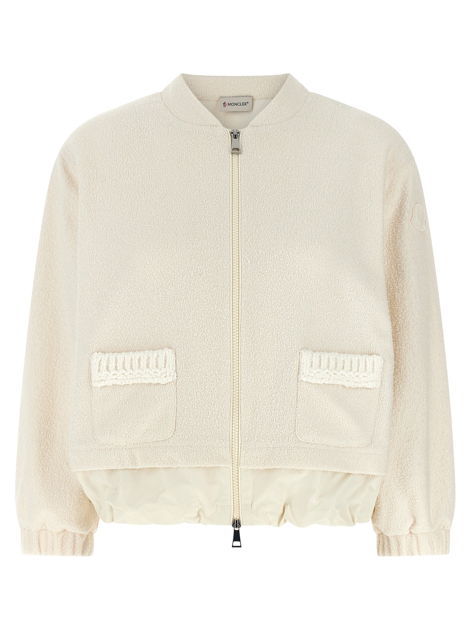 Moncler Weiße Strickjacke aus Polyester