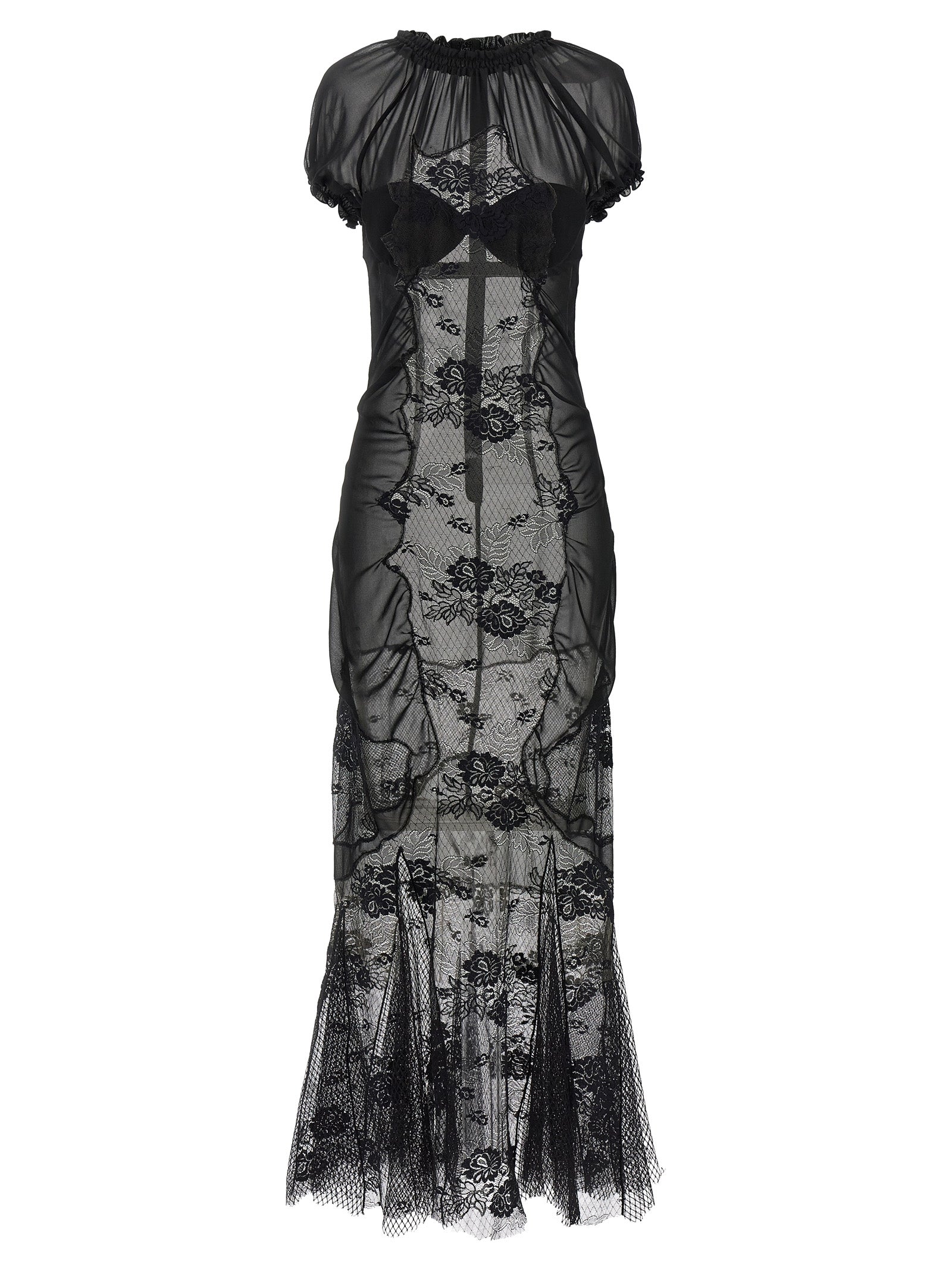 The Attico Schwarzes Baumwoll-Midikleid