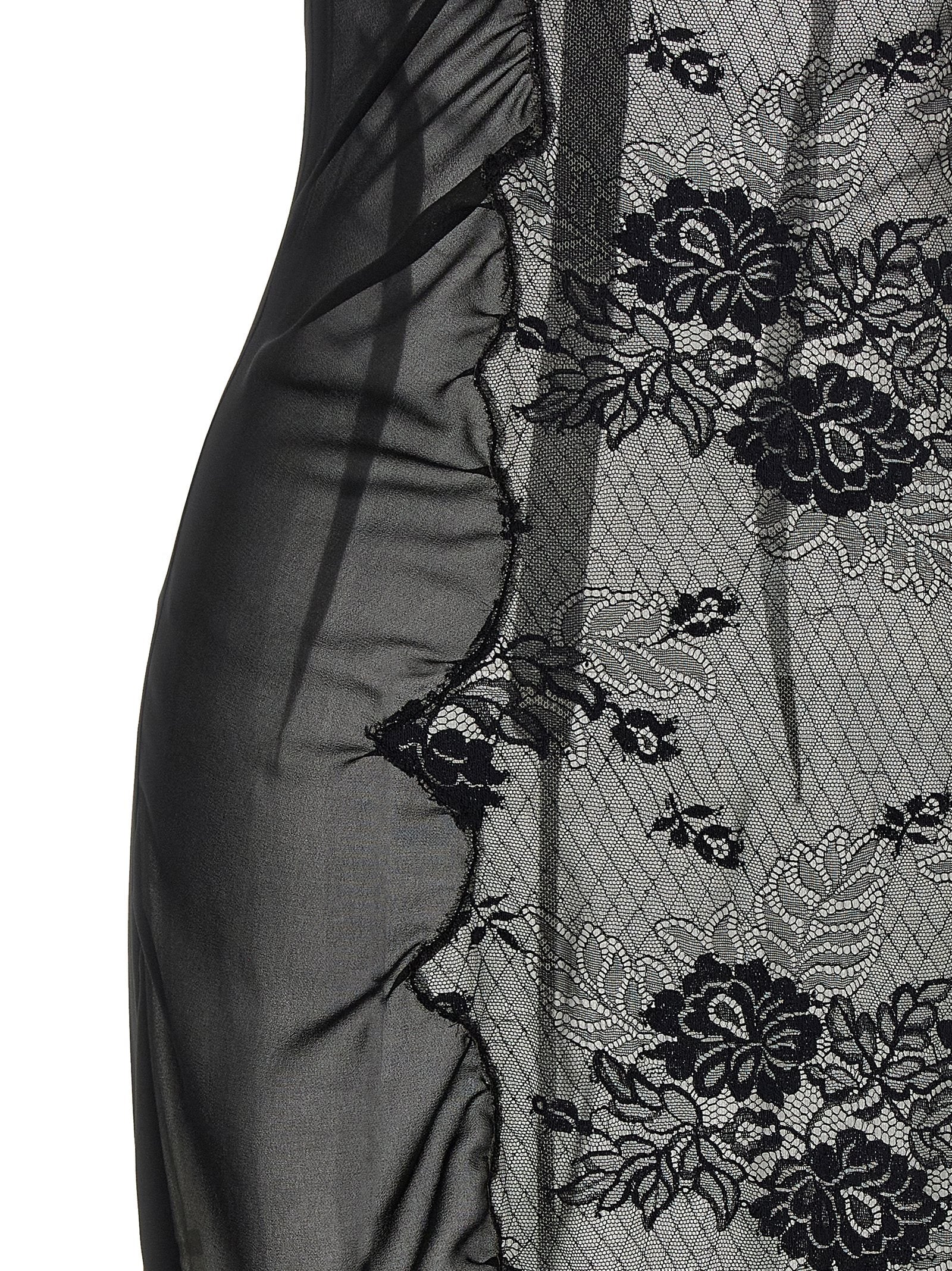 The Attico Schwarzes Baumwoll-Midikleid