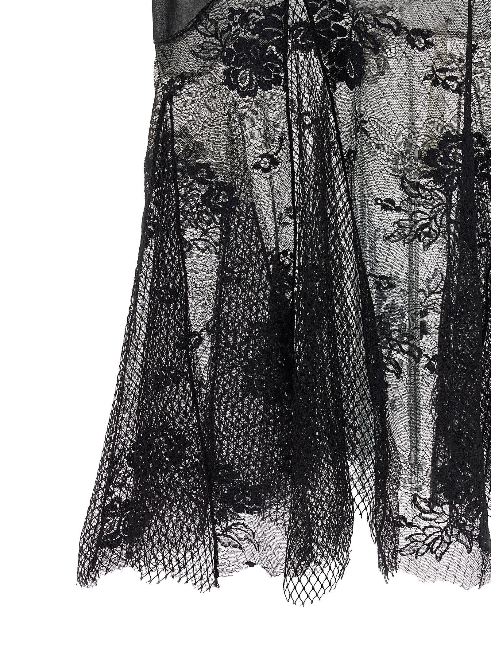 The Attico Schwarzes Baumwoll-Midikleid