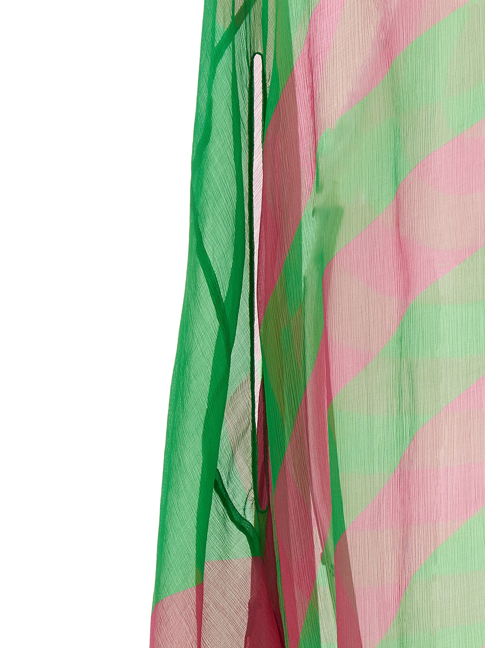 Dries Van Noten Zweifarbige Seiden-Midikleid