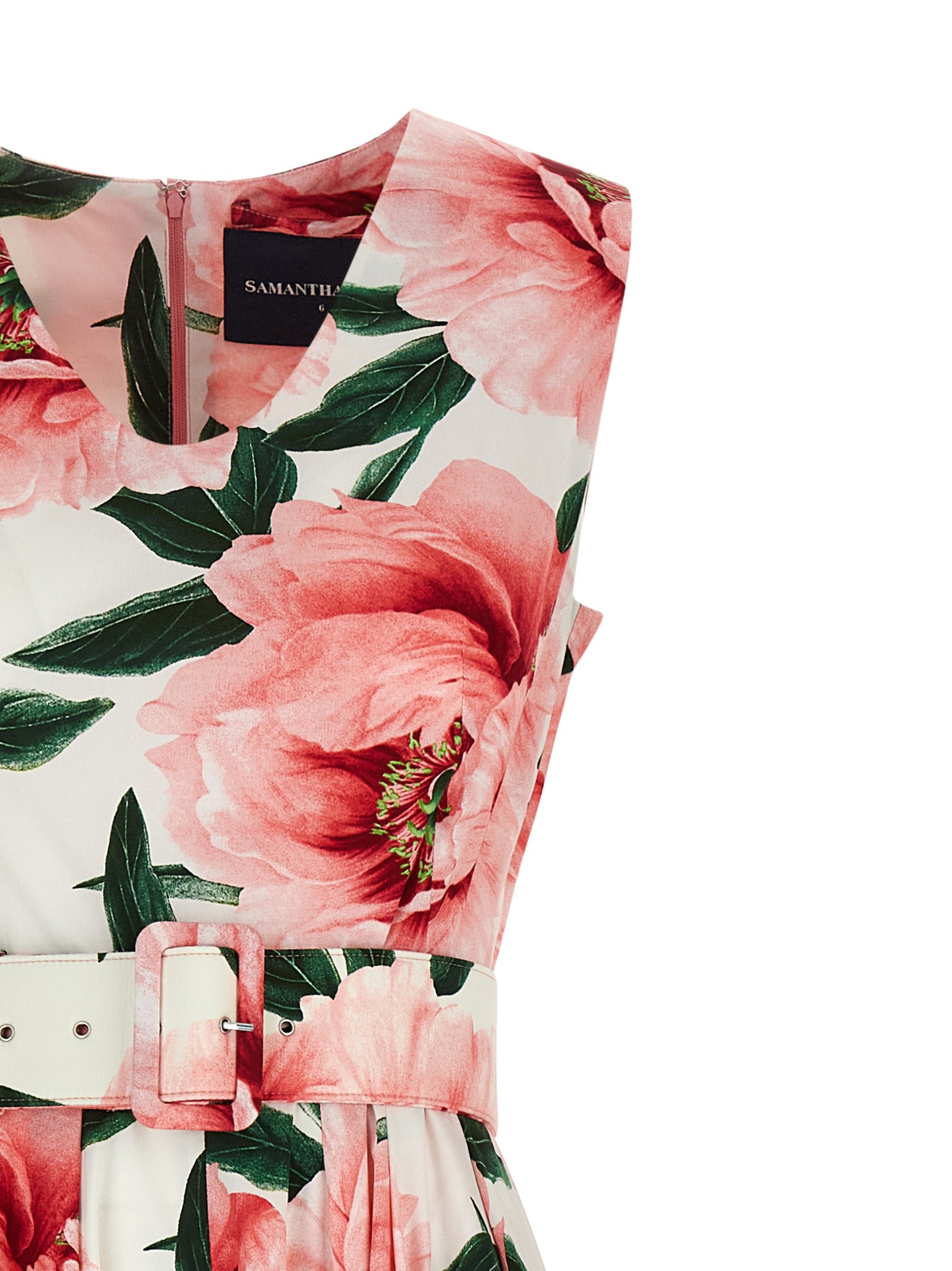 SAMANTHA SUNG Buntes Baumwoll-Midi-Kleid