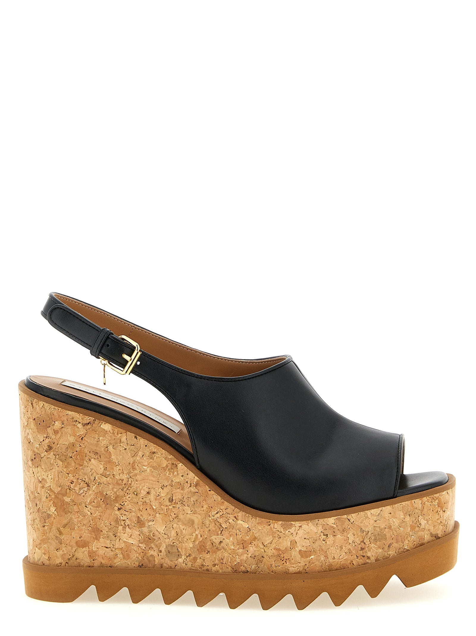 Stella McCartney Schwarze Keilsandalen aus Polyurethan