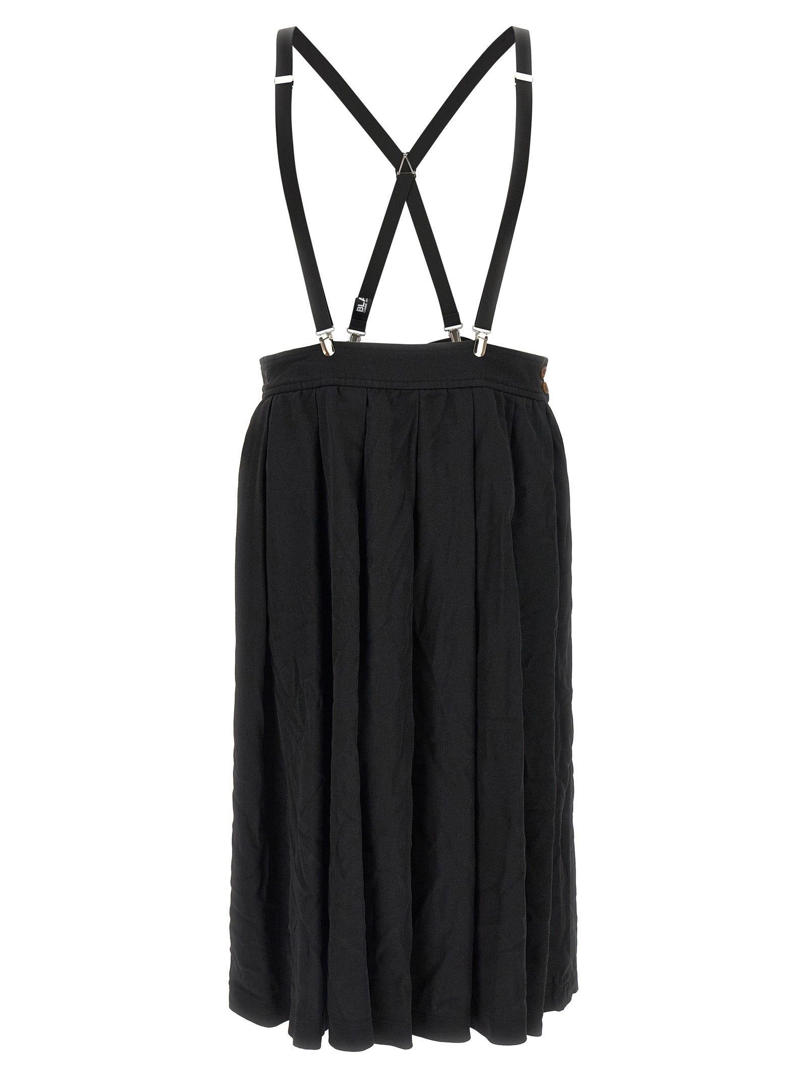 Comme Des Garçons Schwarzer Midirock aus Polyester