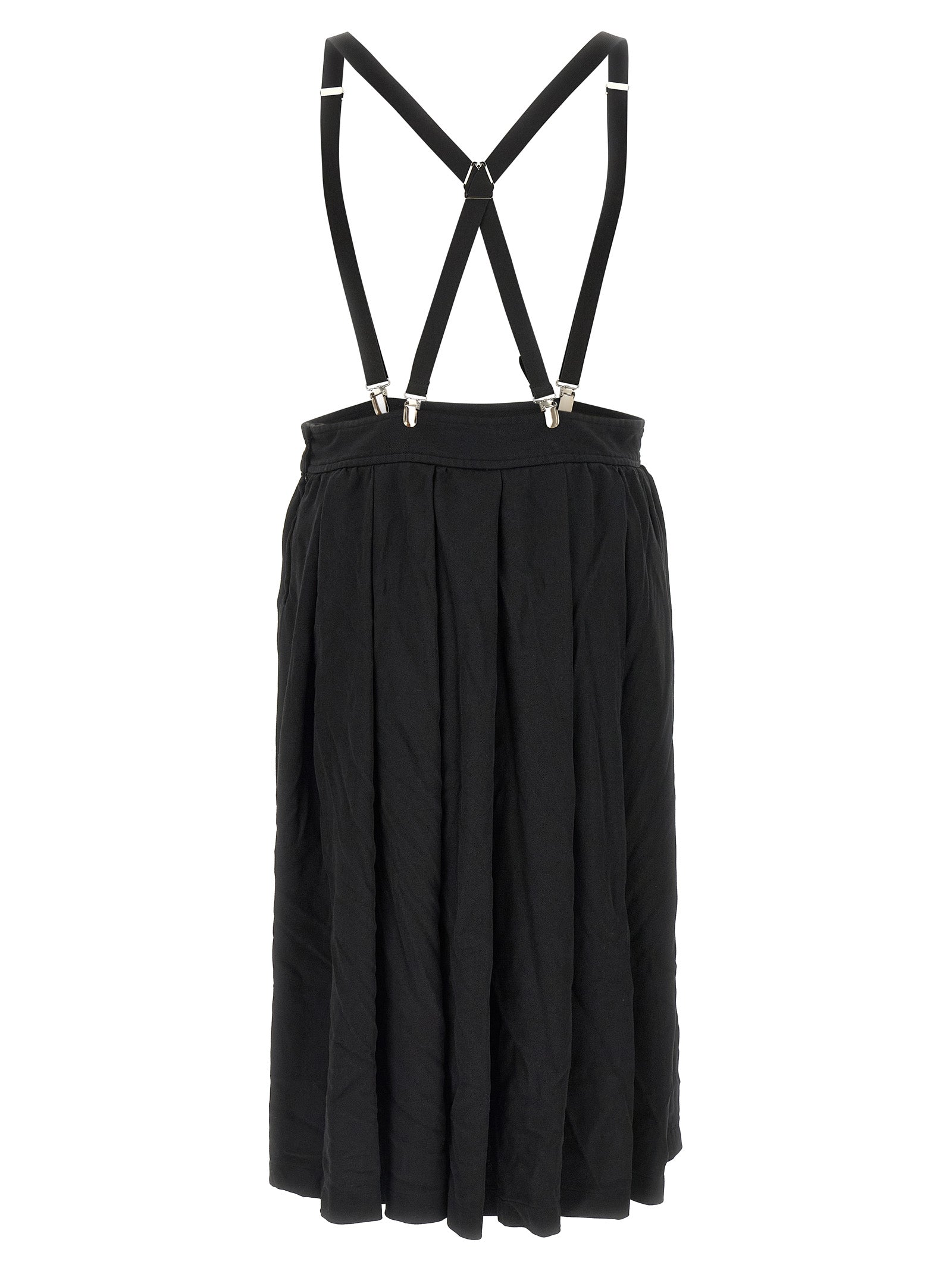 Comme Des Garçons Schwarzer Midirock aus Polyester