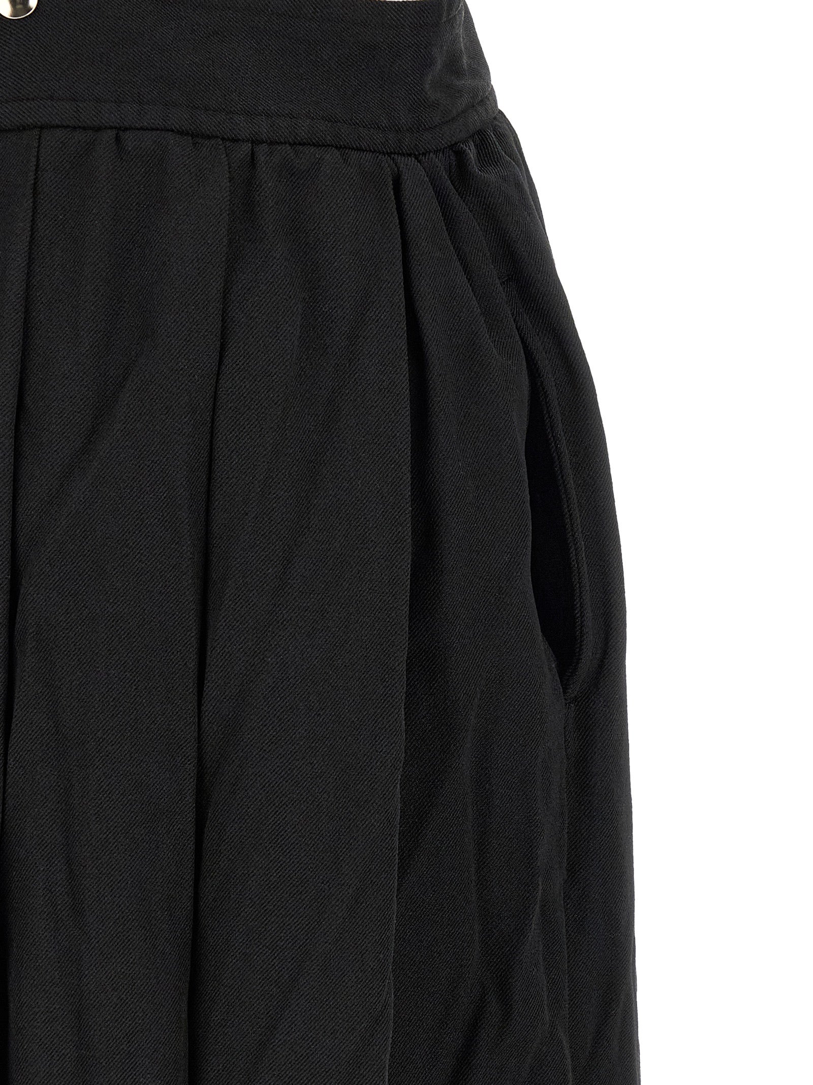 Comme Des Garçons Schwarzer Midirock aus Polyester