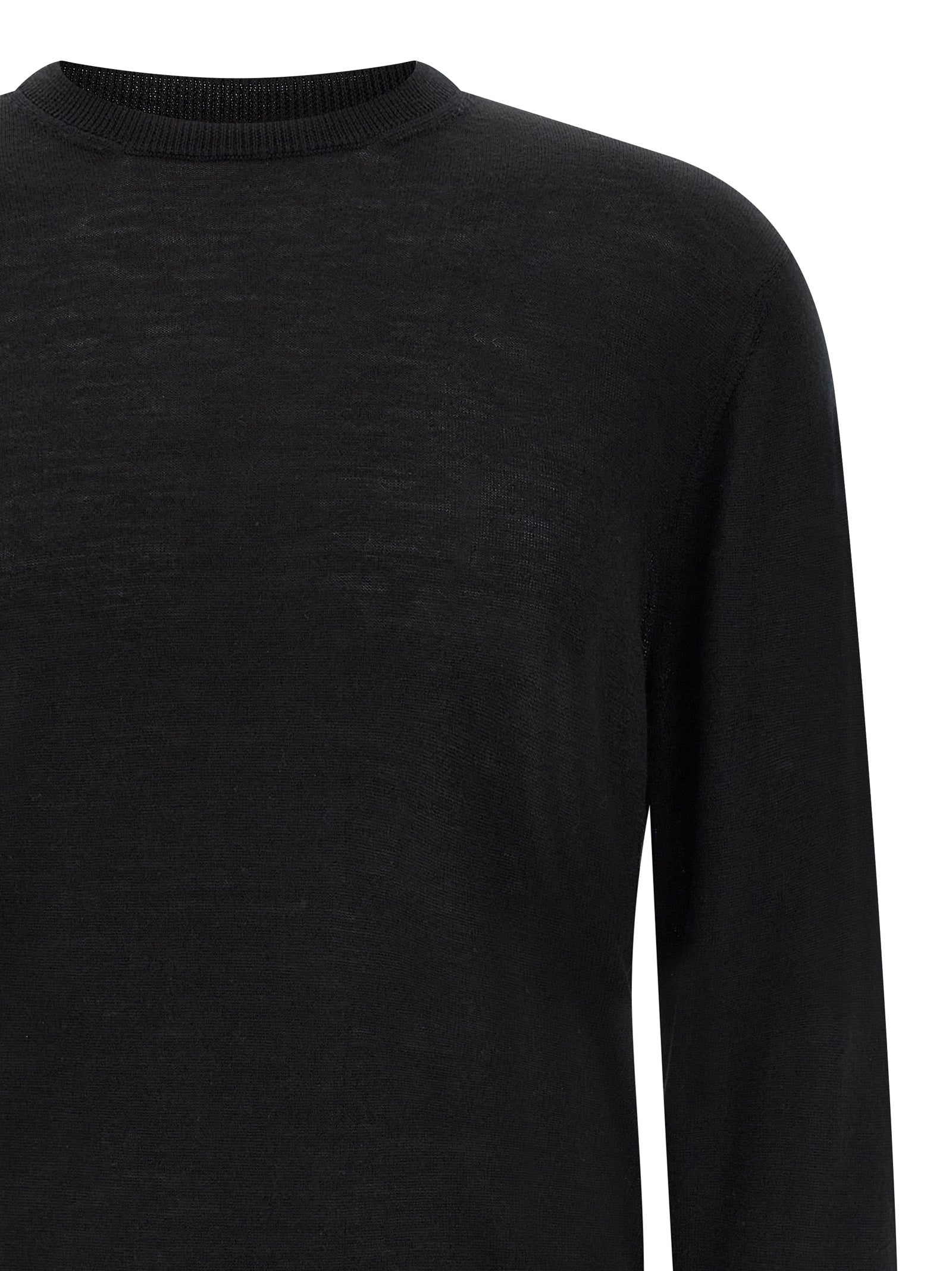 MA'RY'YA Schwarzer Cardigan aus Schurwolle