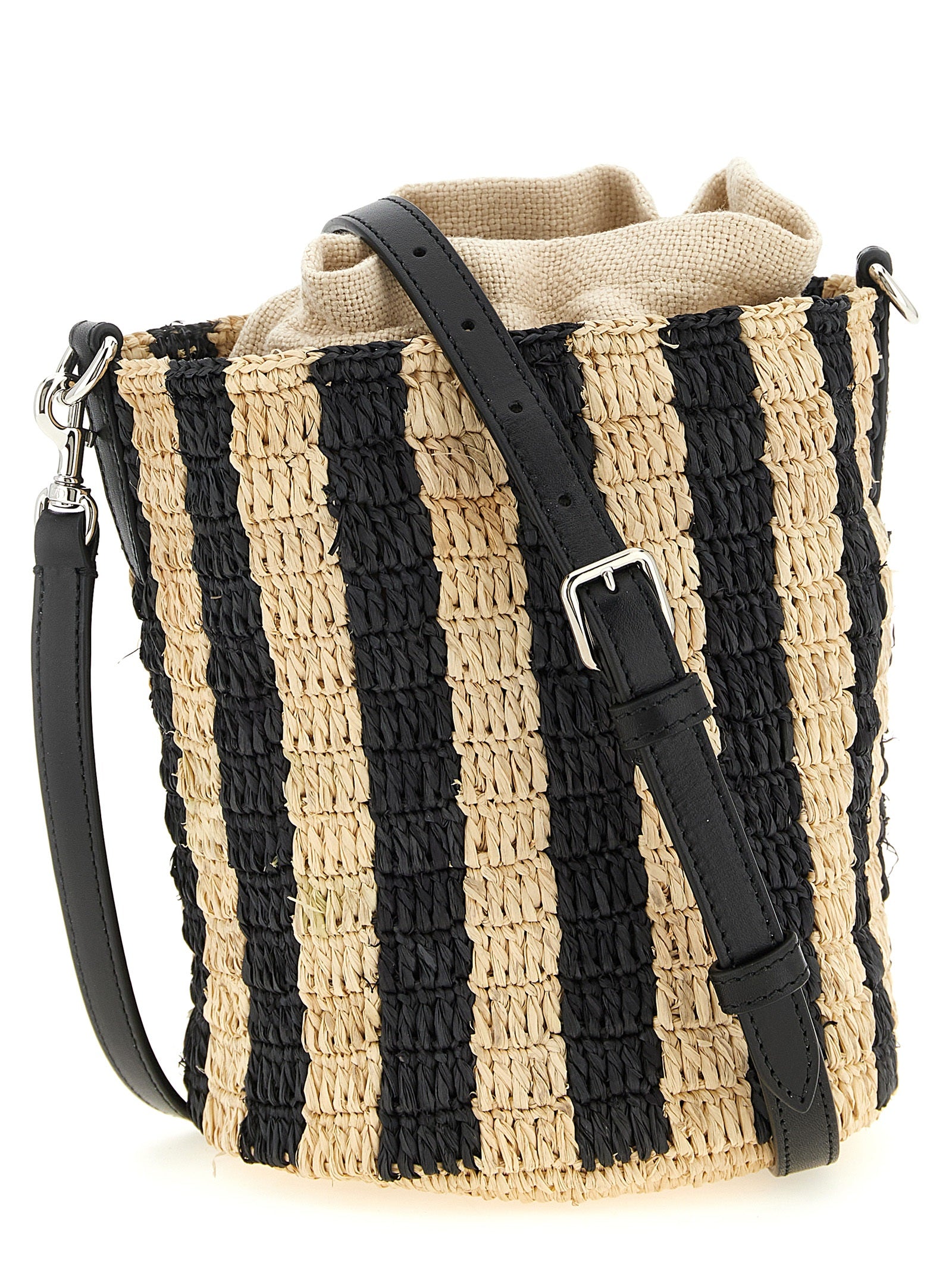 Valentino Garavani Schwarze Stroh Schultertasche