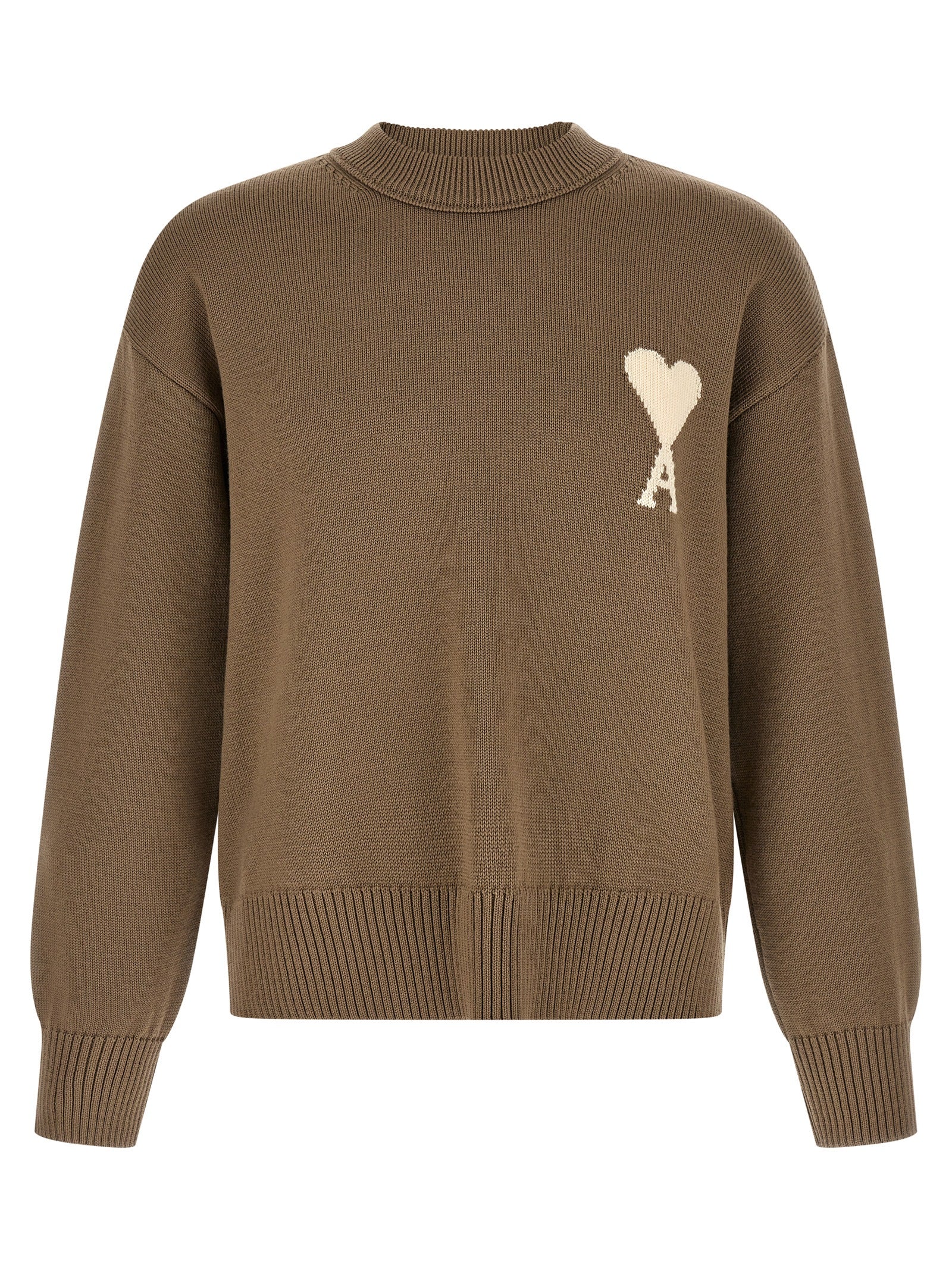 Ami Paris Beige Wollstrickjacke
