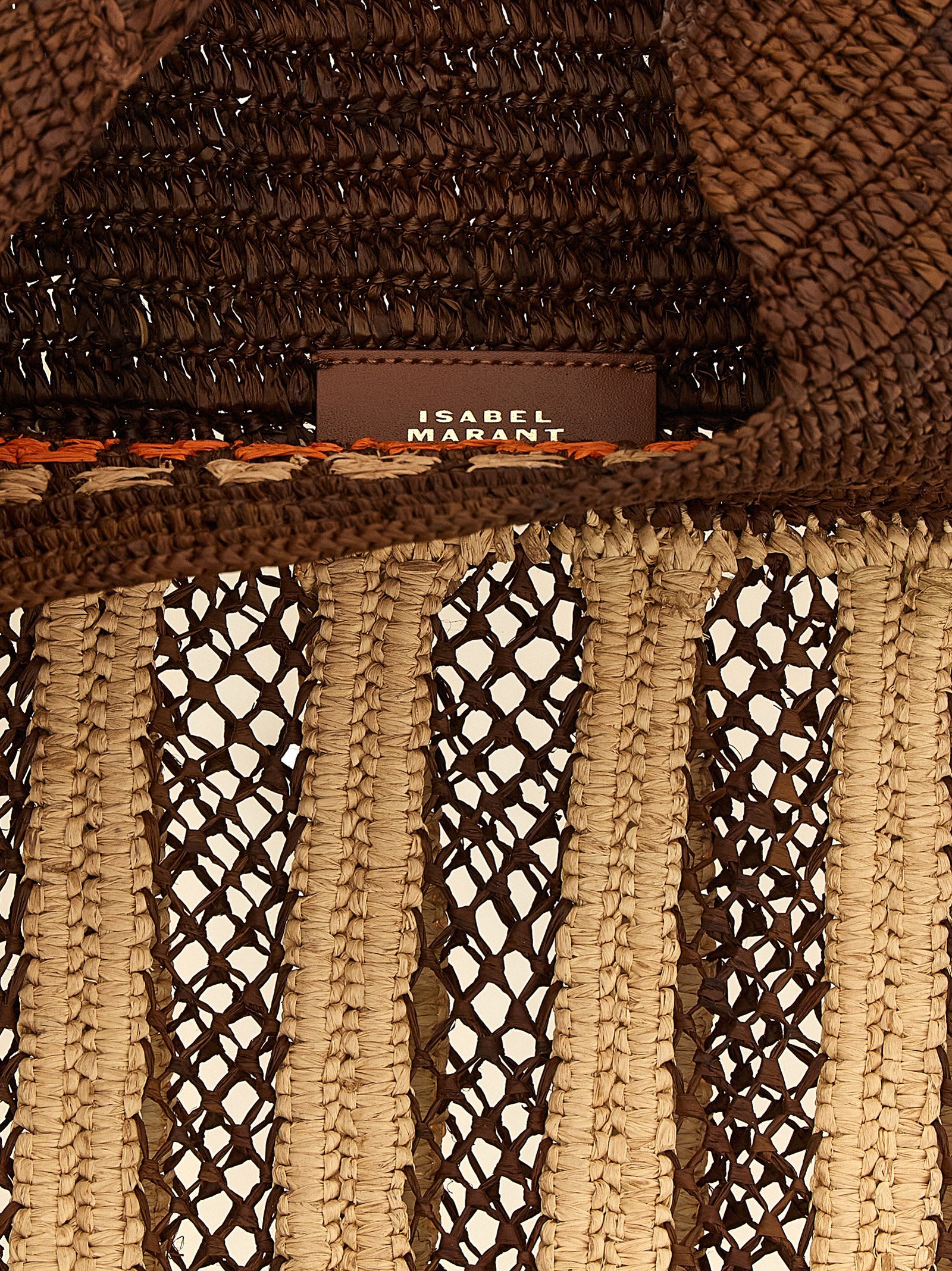 Isabel Marant Braune Raffia-Umhängetasche