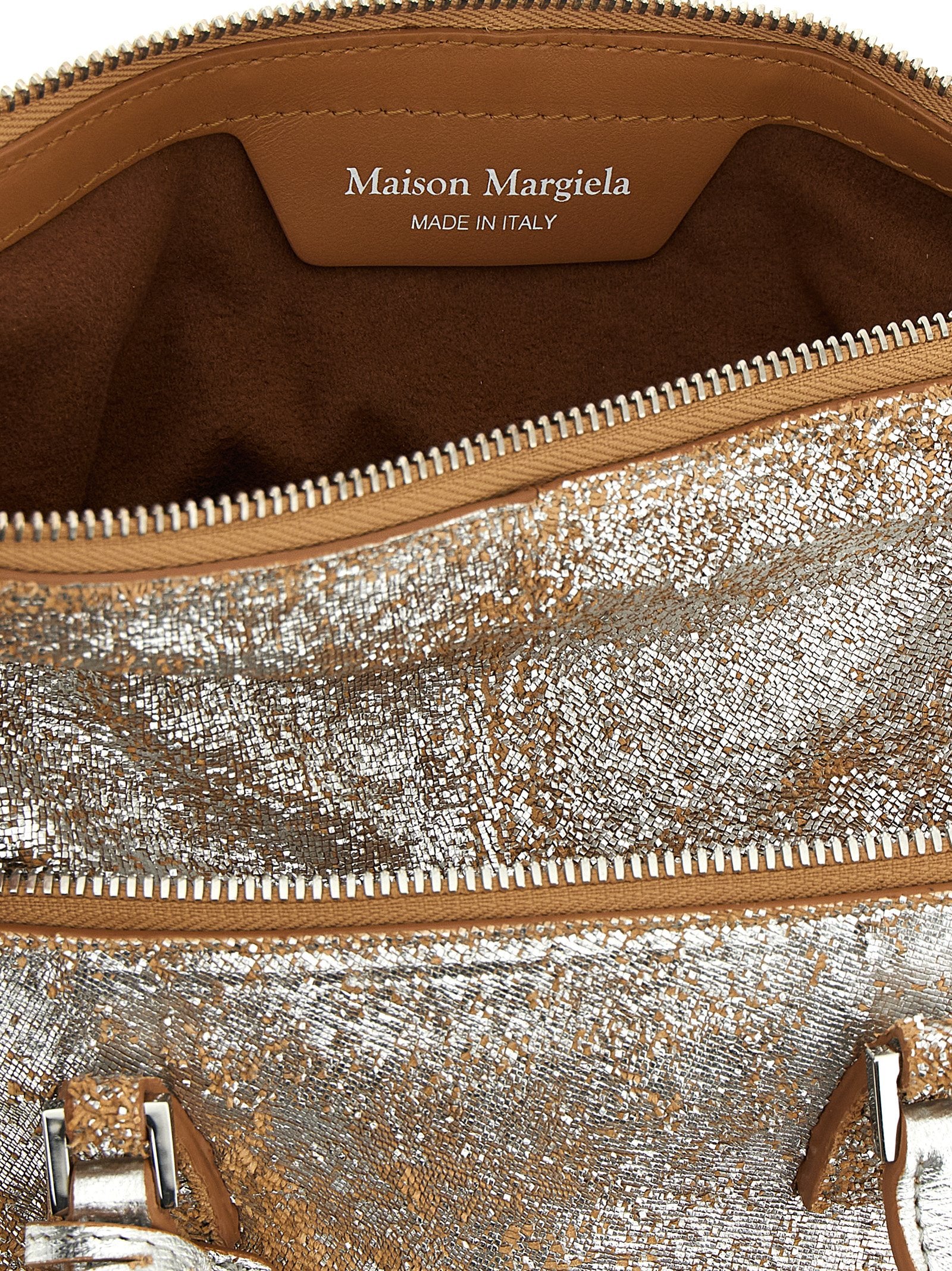 Maison Margiela Handtasche aus Lammleder in Silber
